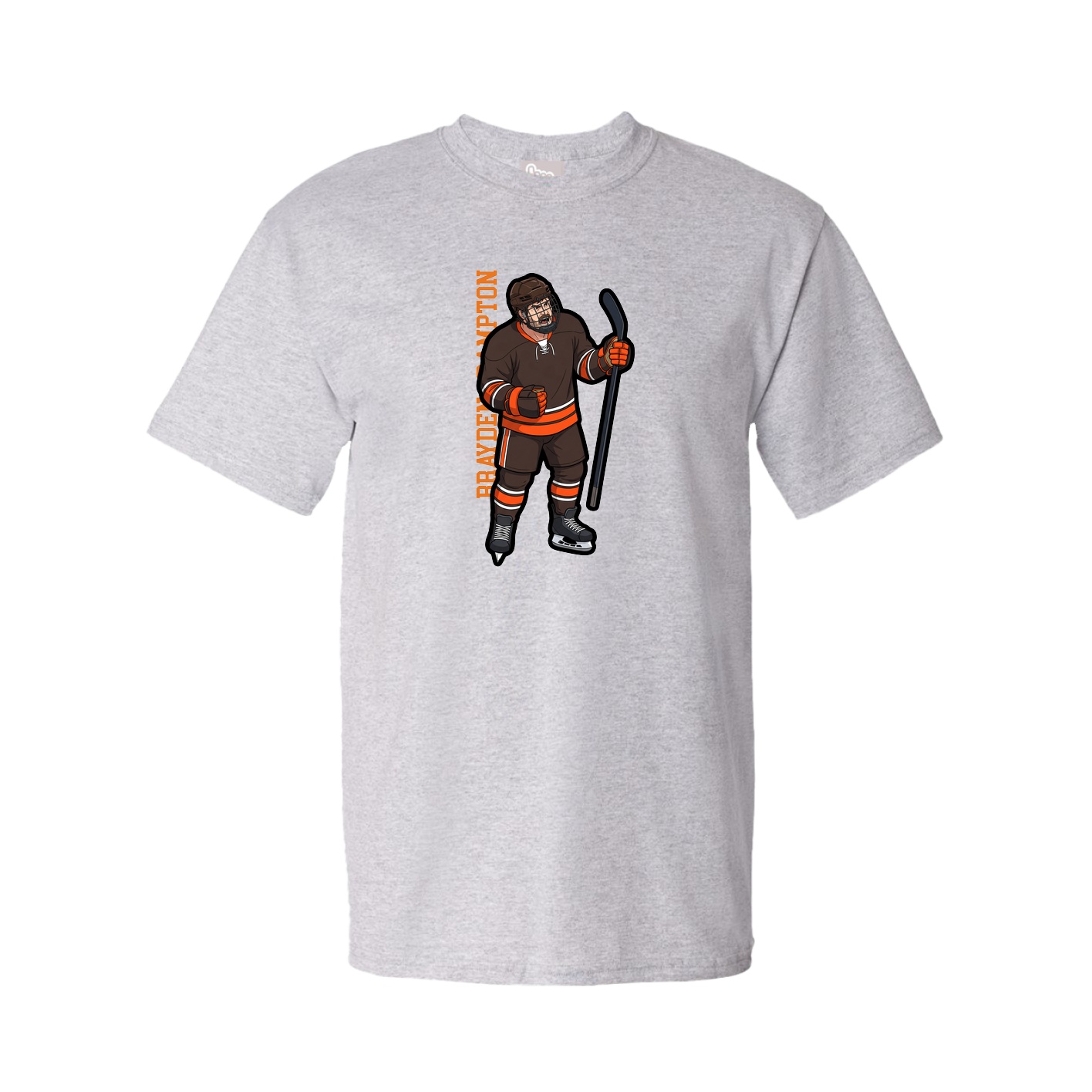 Youth Tee — Name Vertical in Grey