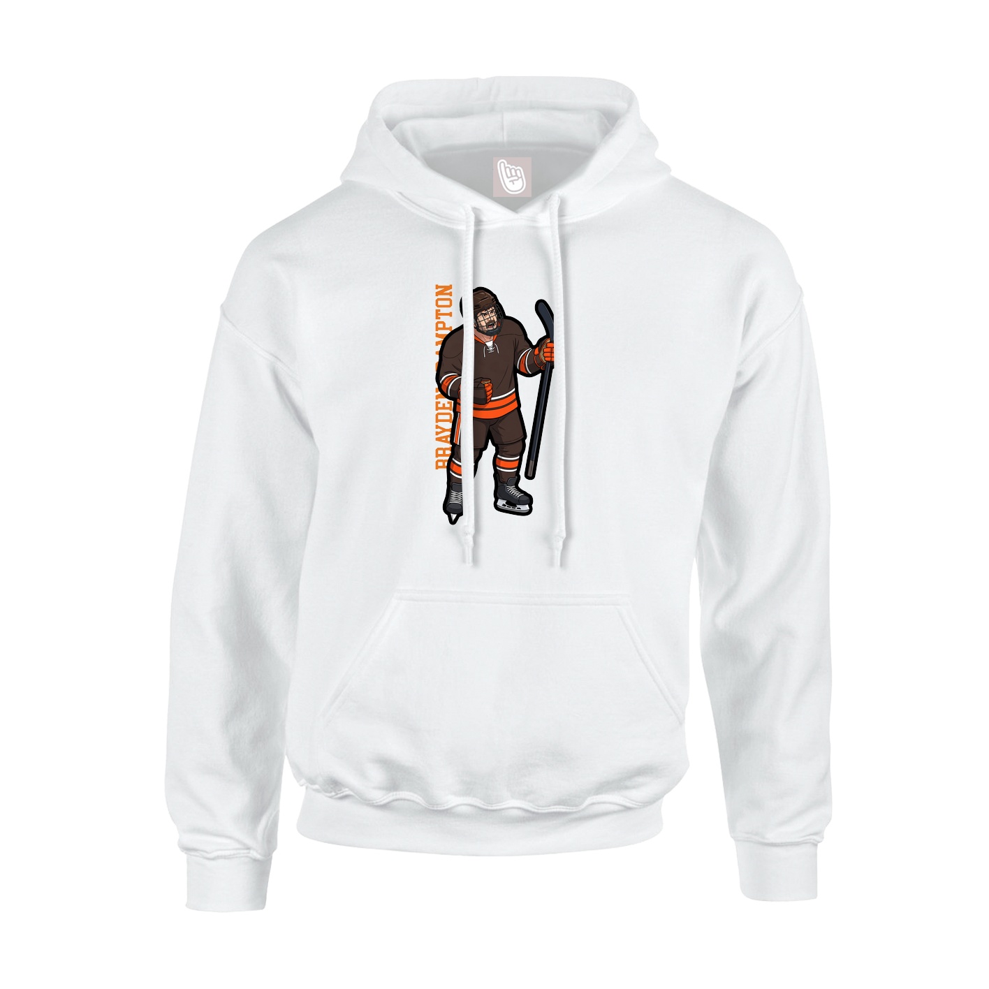 Youth Hoodie — Name Vertical in White
