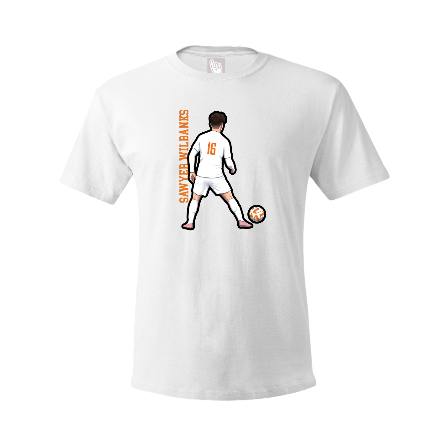 Youth Tee — Name Vertical in White