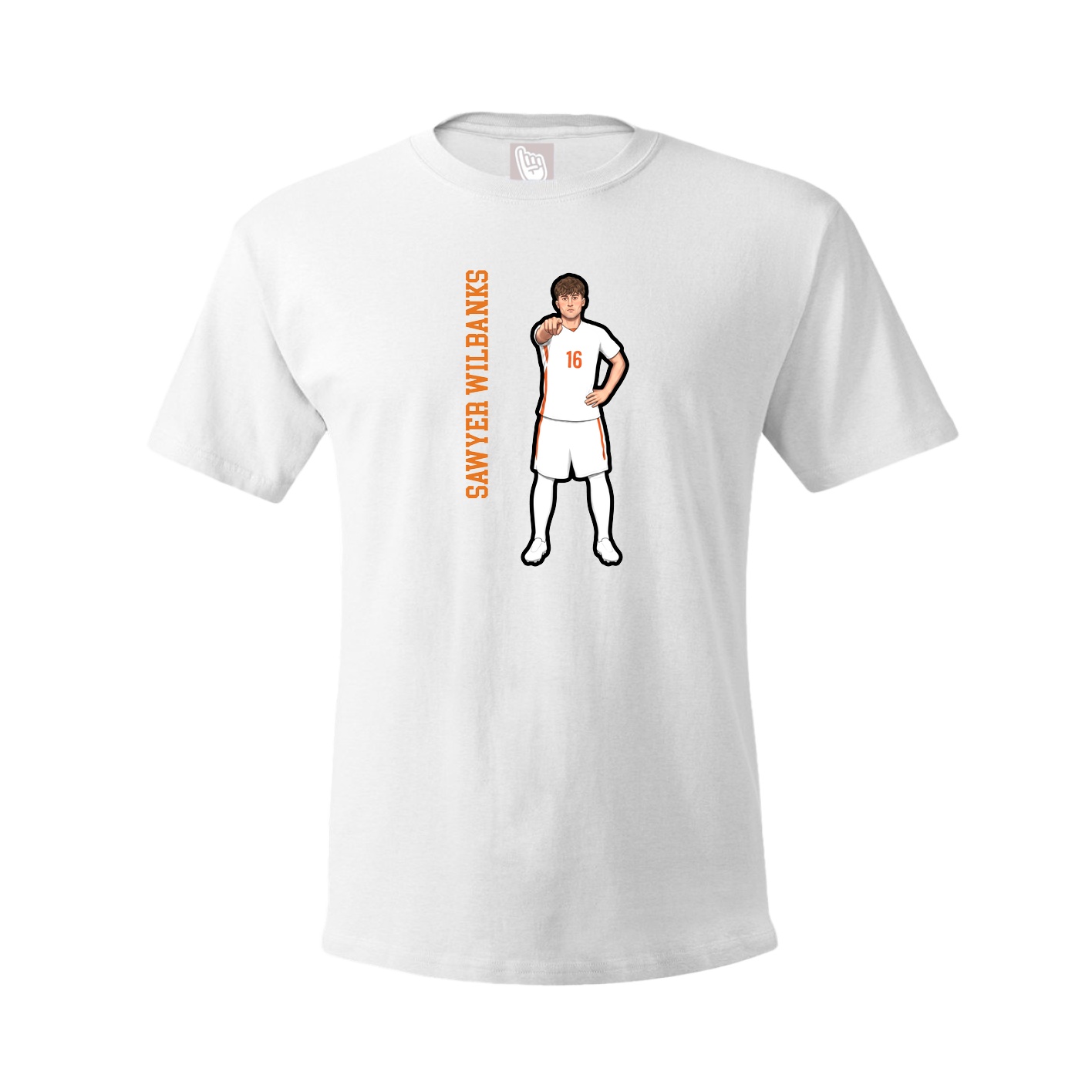 Tee — Name Vertical in White