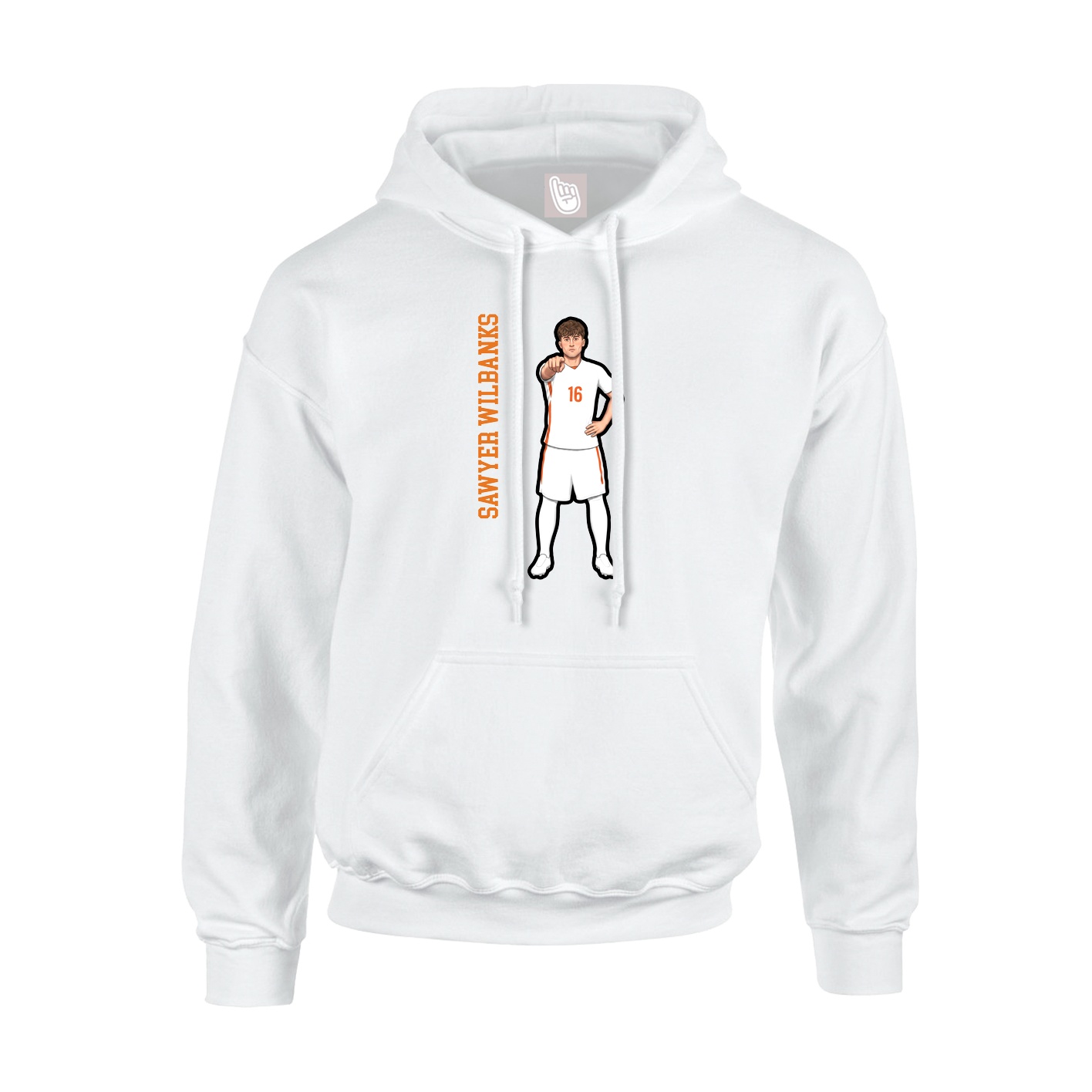 Youth Hoodie — Name Vertical in White