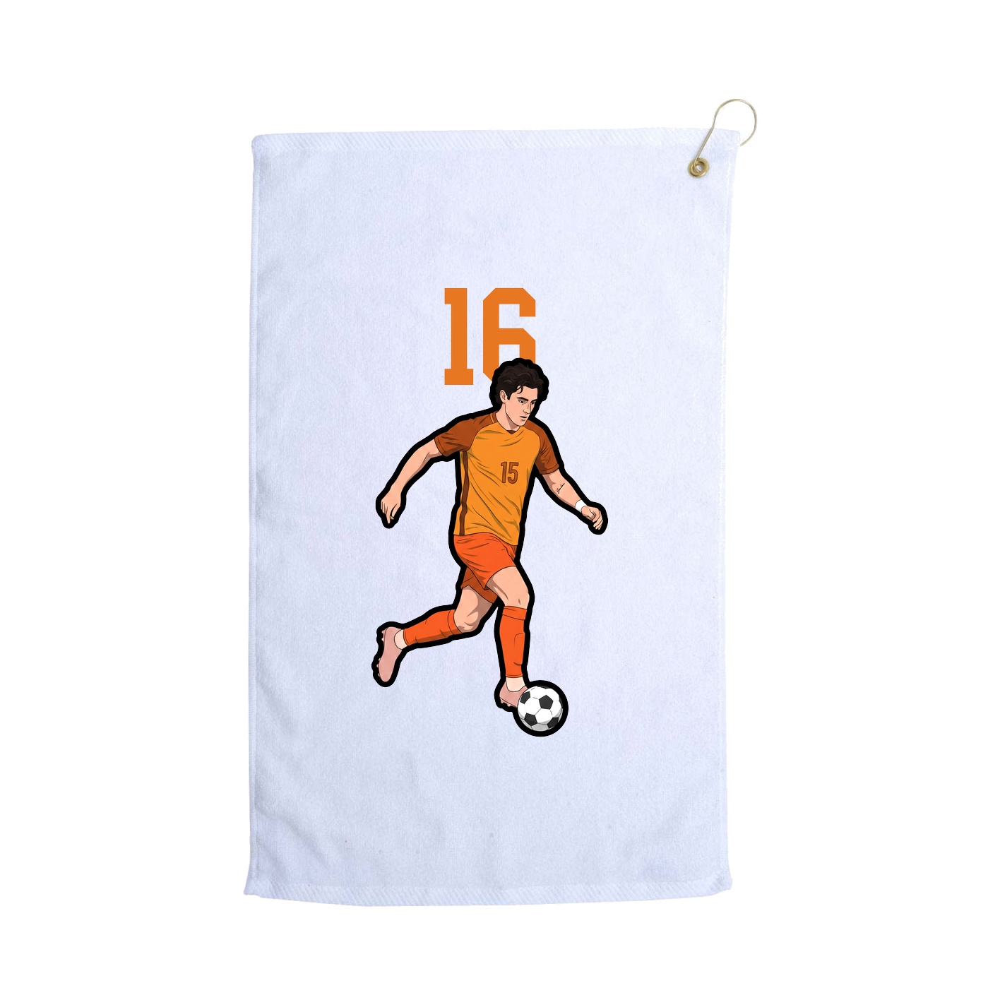 Golf Towel — Number Top in White