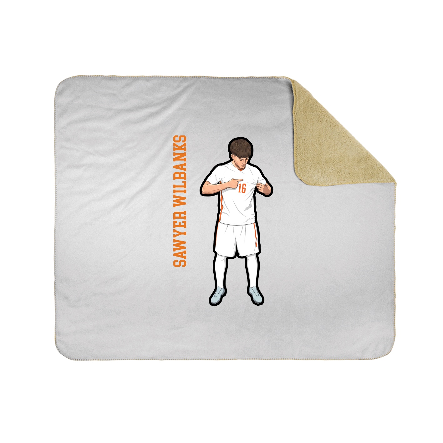 Throw Blanket — Name Vertical in White