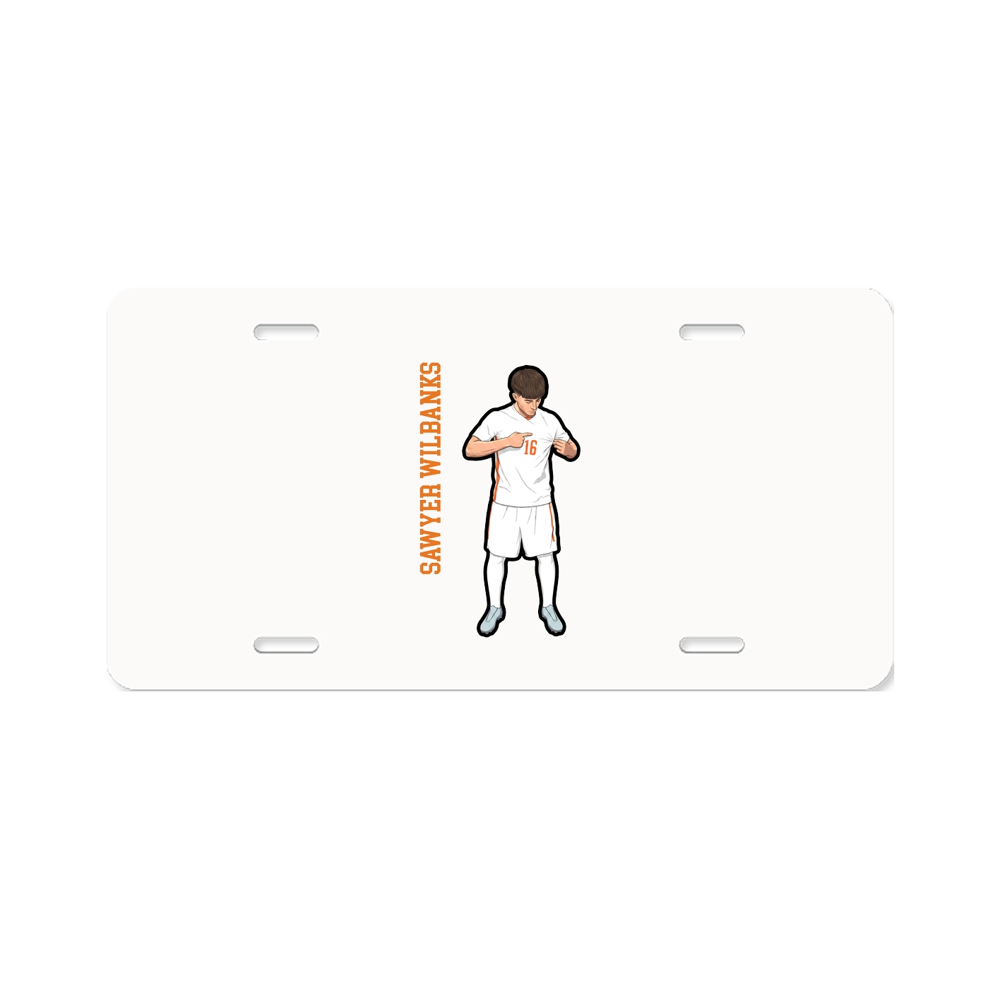 License Plate — Name Vertical in Classic