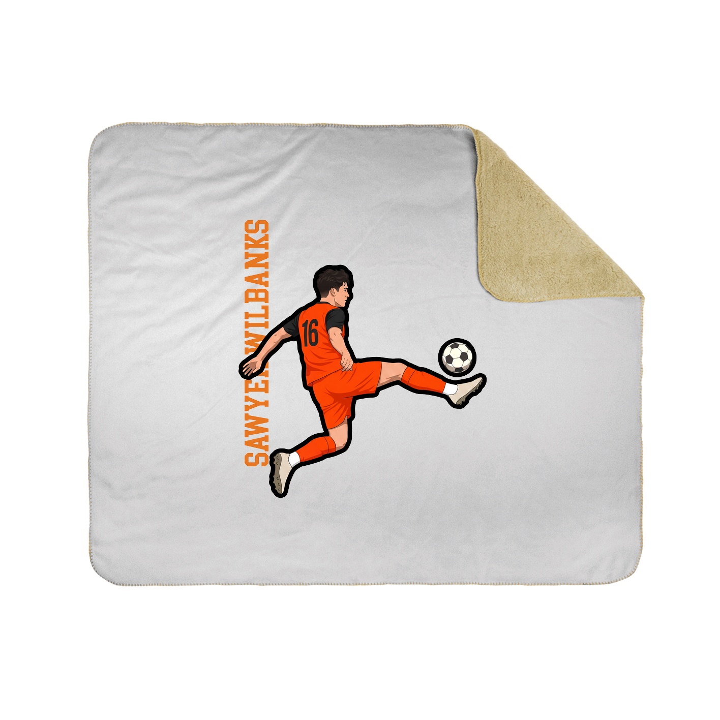 Throw Blanket — Name Vertical in White