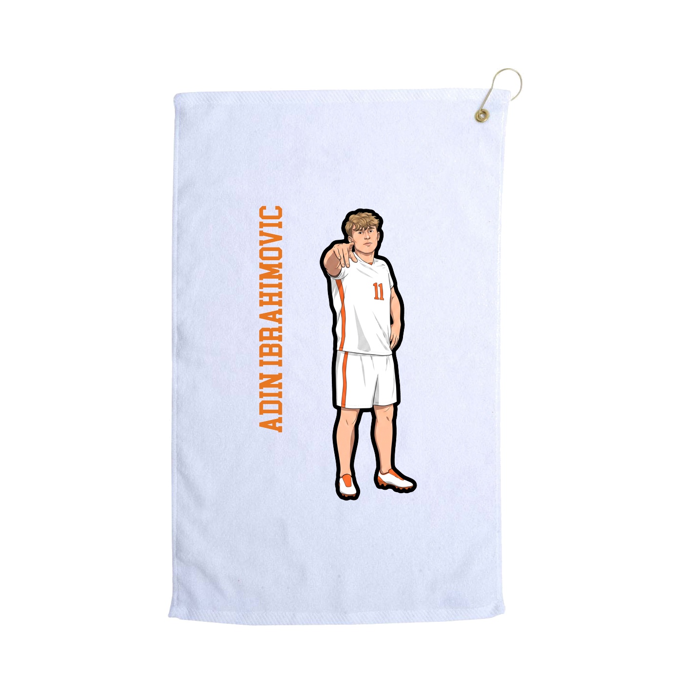 Golf Towel — Name Vertical in White