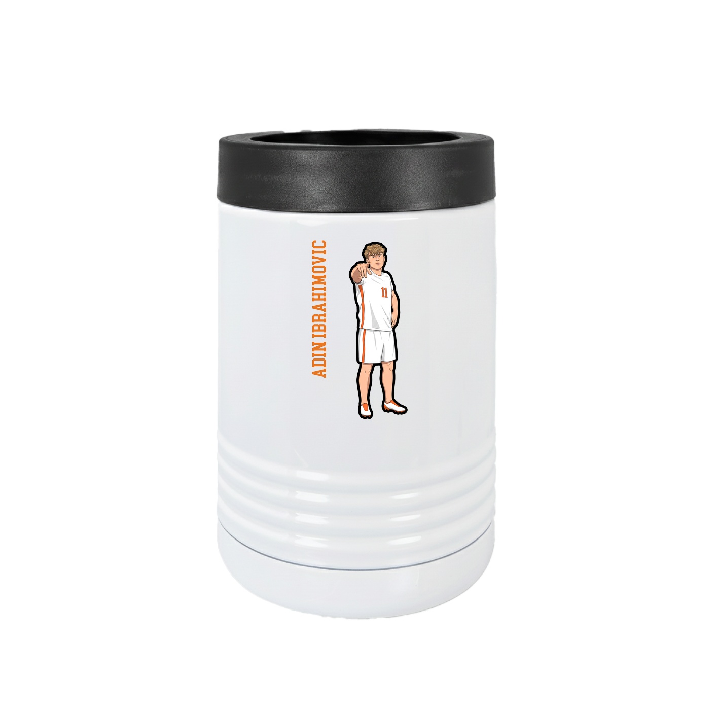 Beverage Holder — Name Vertical in White