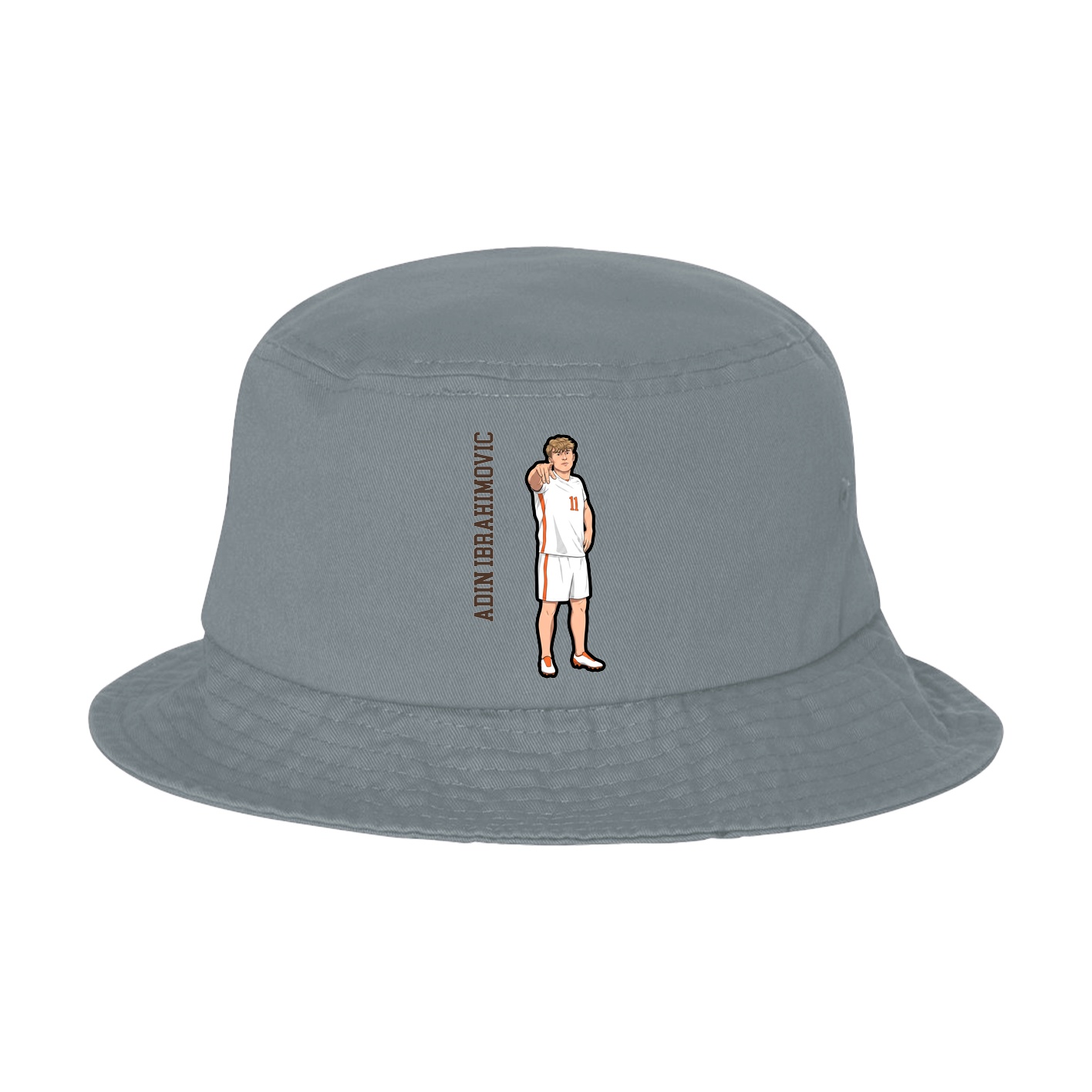 Bucket Cap — Name Vertical in Grey
