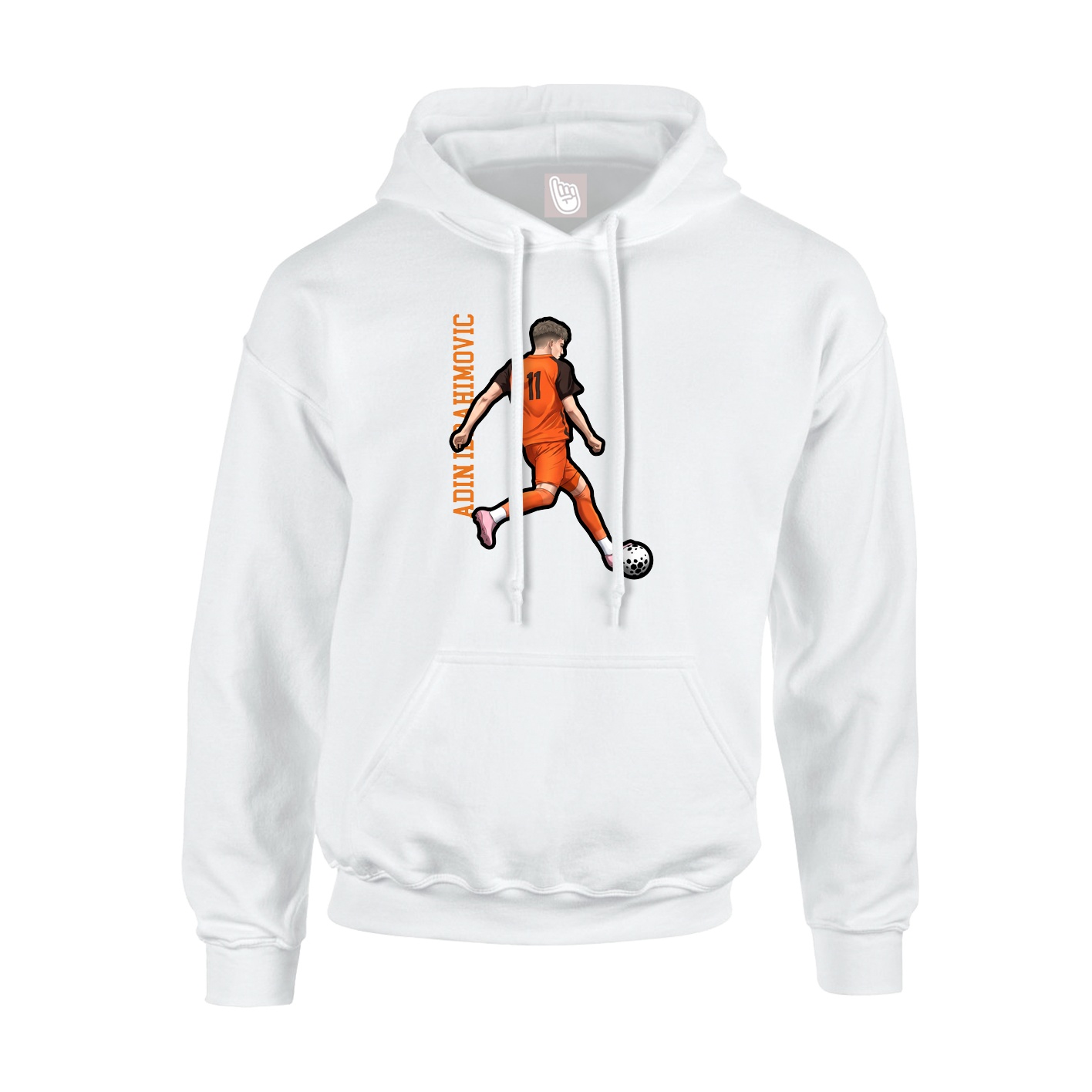 Youth Hoodie — Name Vertical in White