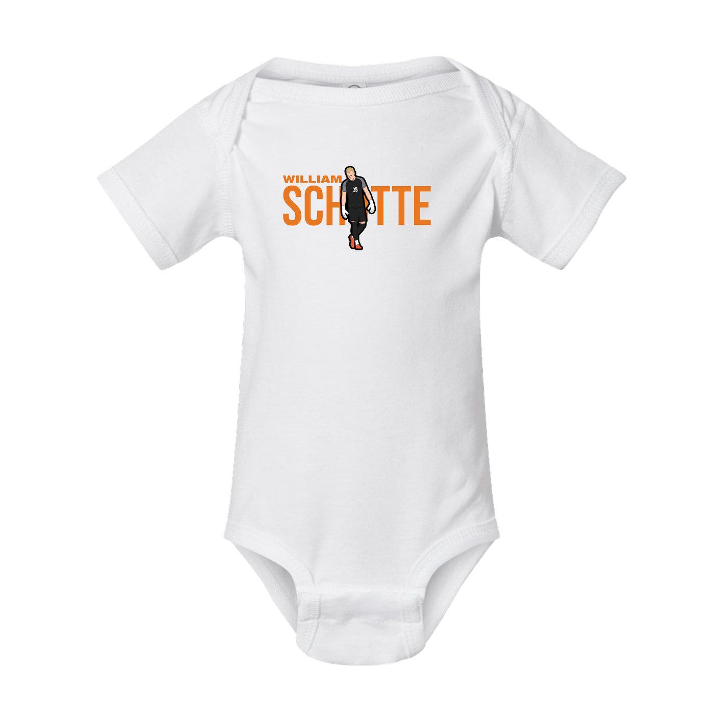 Baby Onesie — Player Name in White