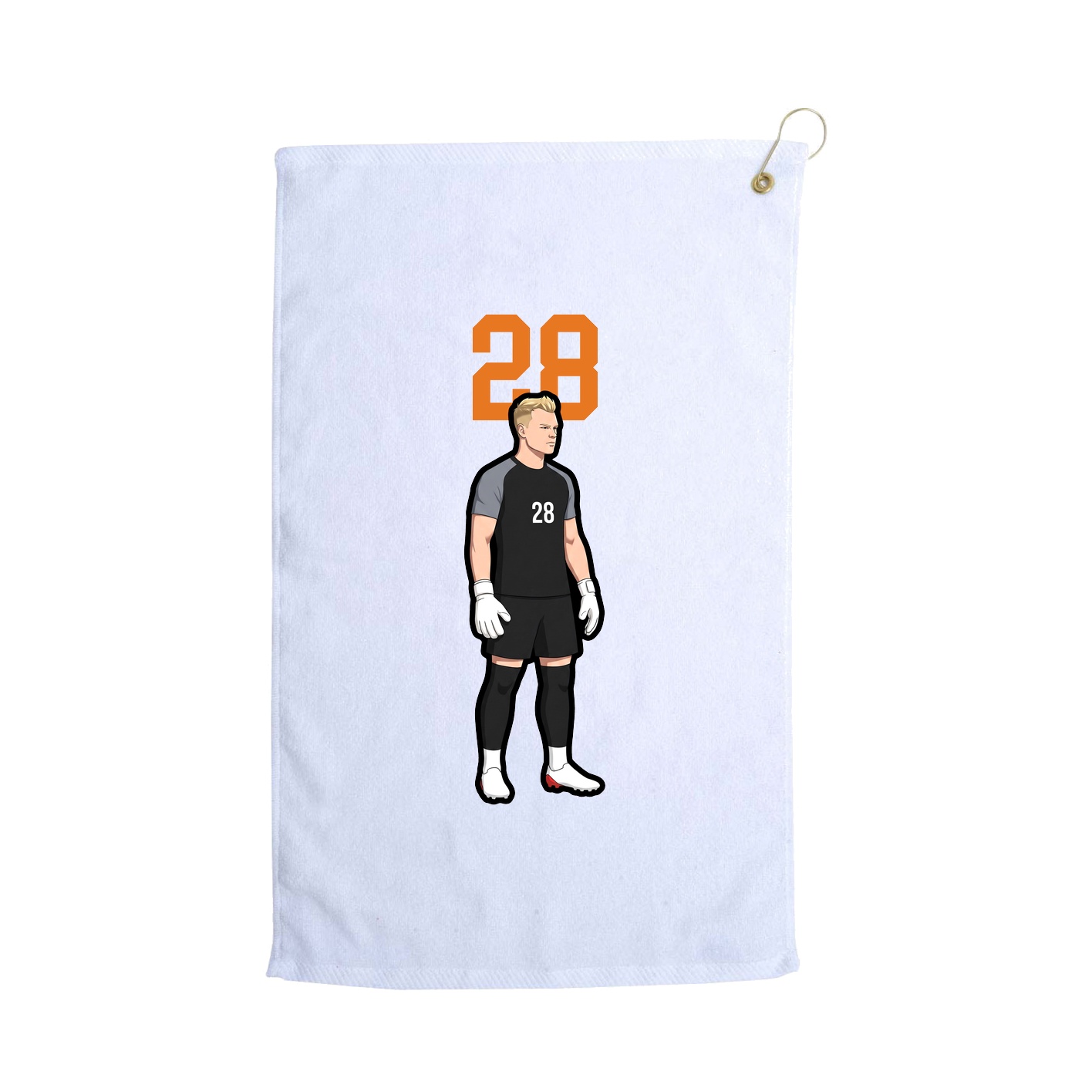Golf Towel — Number Top in White