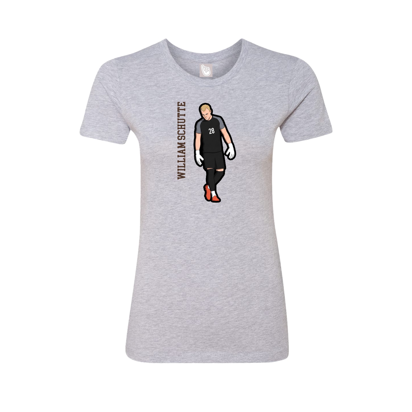 Fitted Women's Tee — Name Vertical in Grey