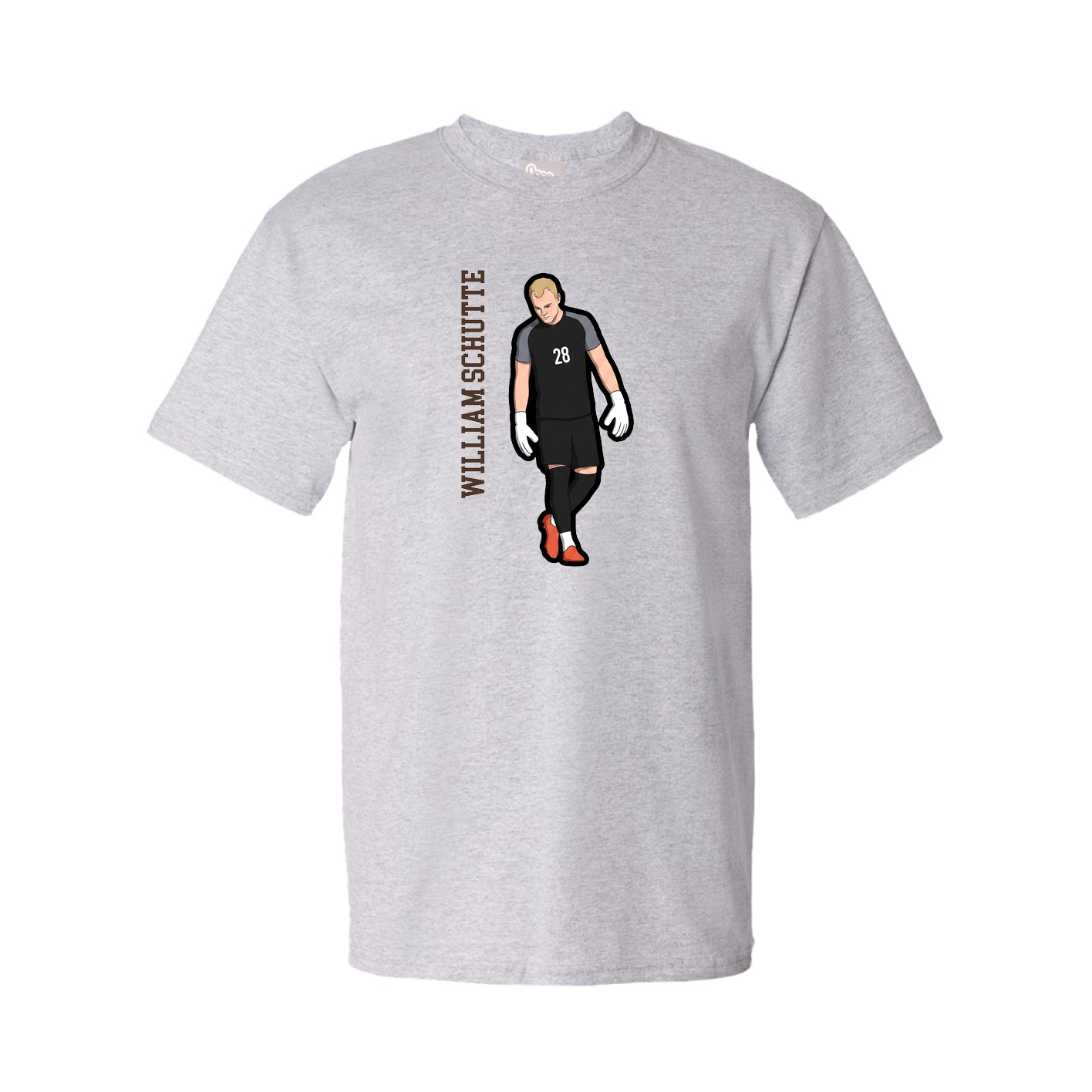 Youth Tee — Name Vertical in Grey