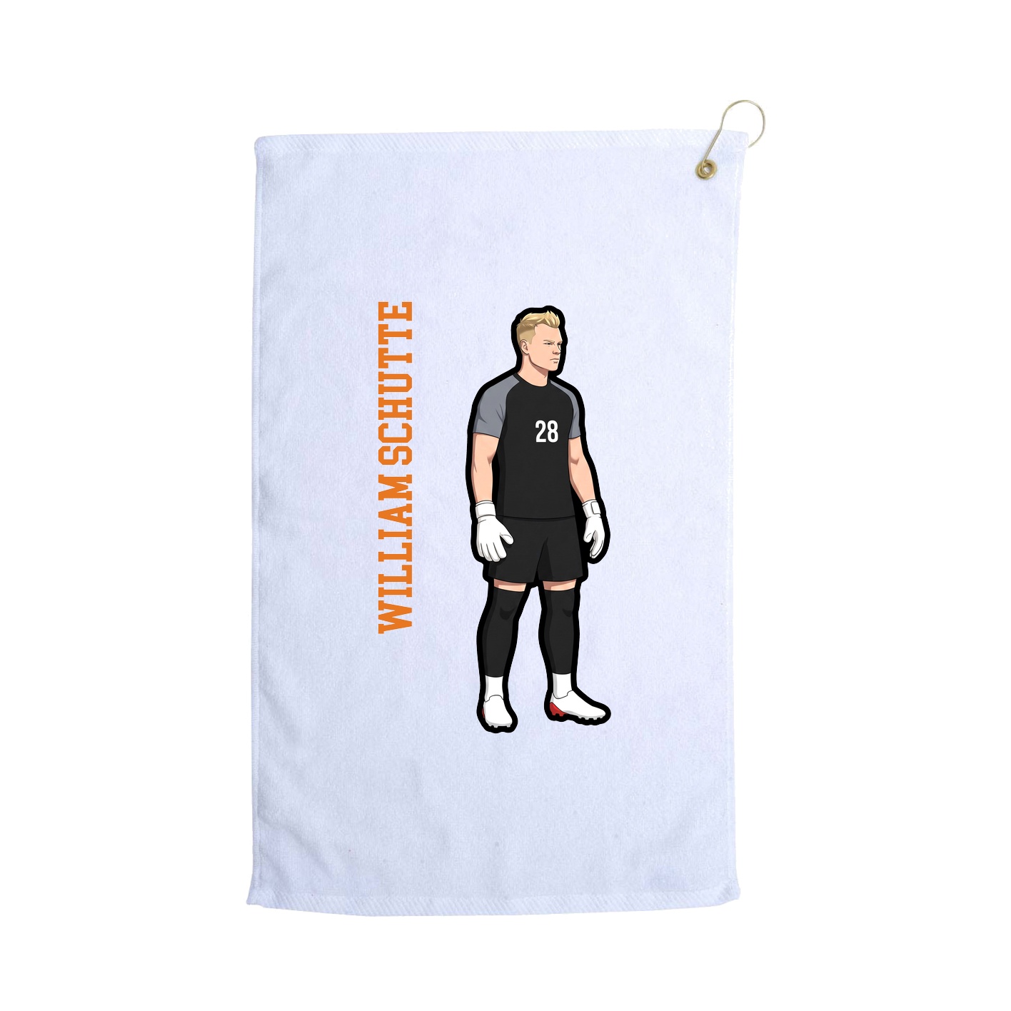 Golf Towel — Name Vertical in White