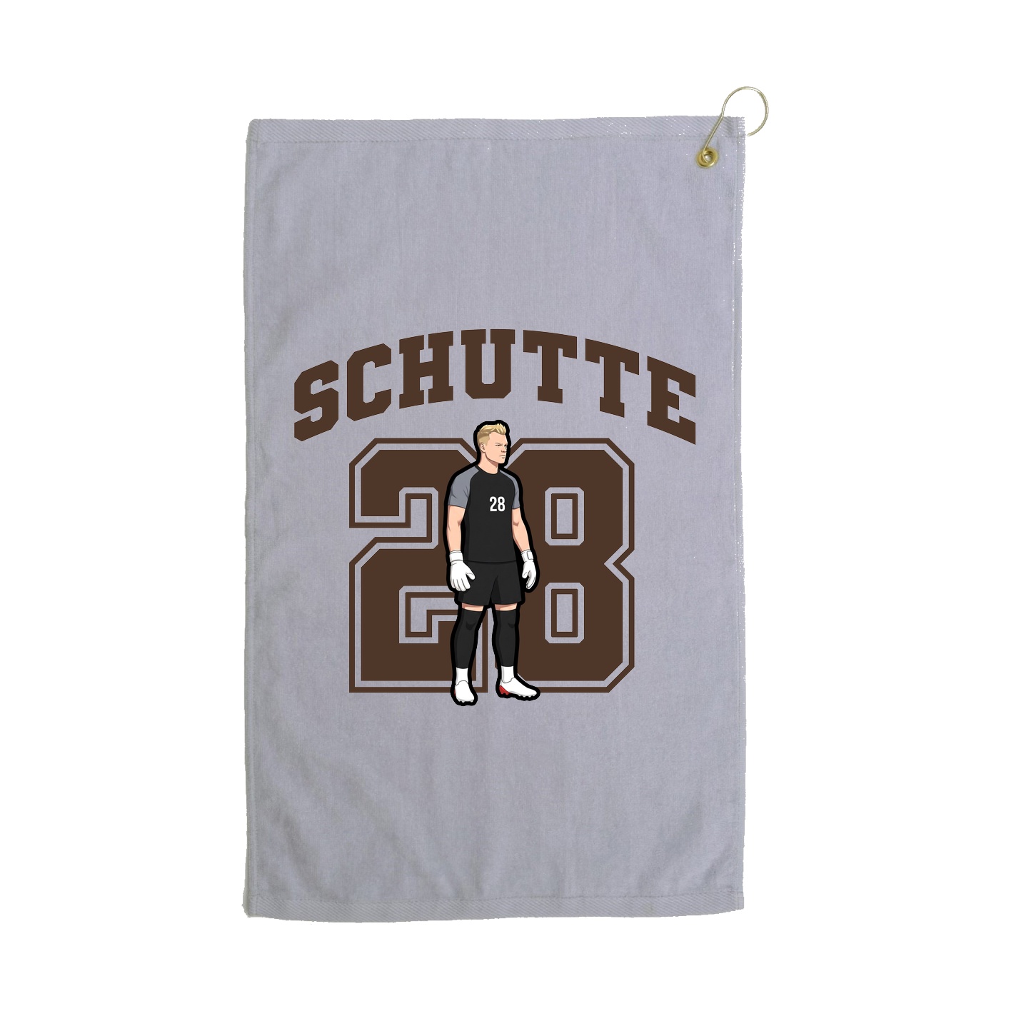 Golf Towel — Number in Grey