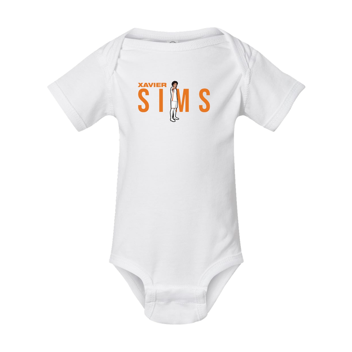 Baby Onesie — Player Name in White