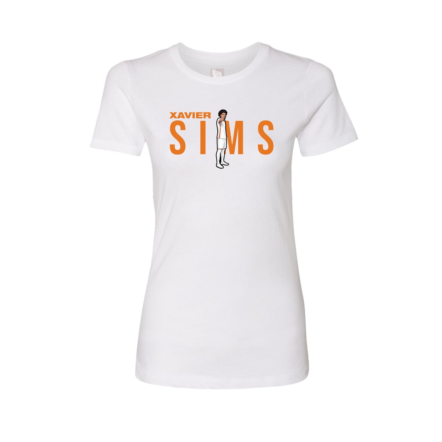 Fitted Women's Tee — Player Name in White