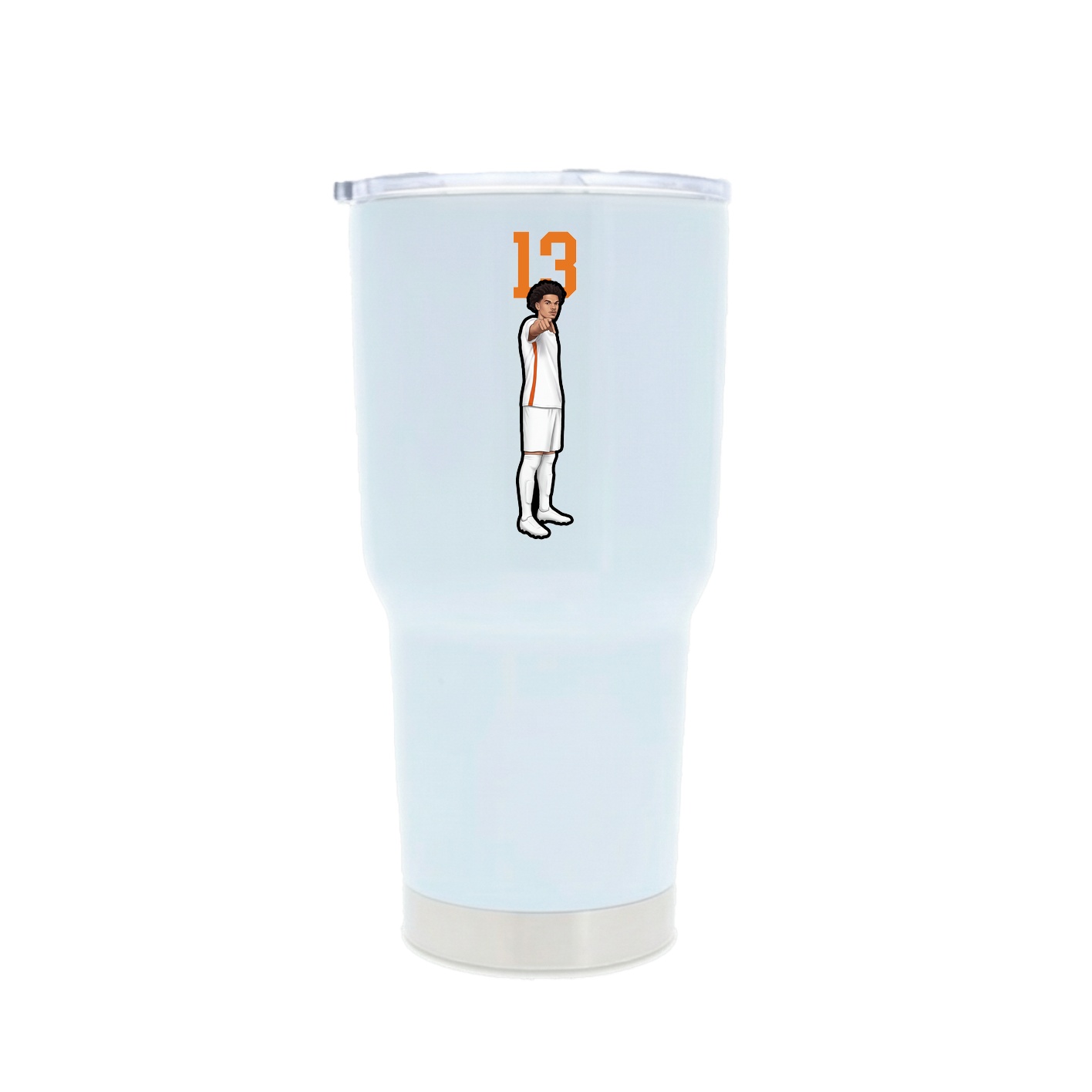 30oz Stainless Steel Tumbler — Number Top in White