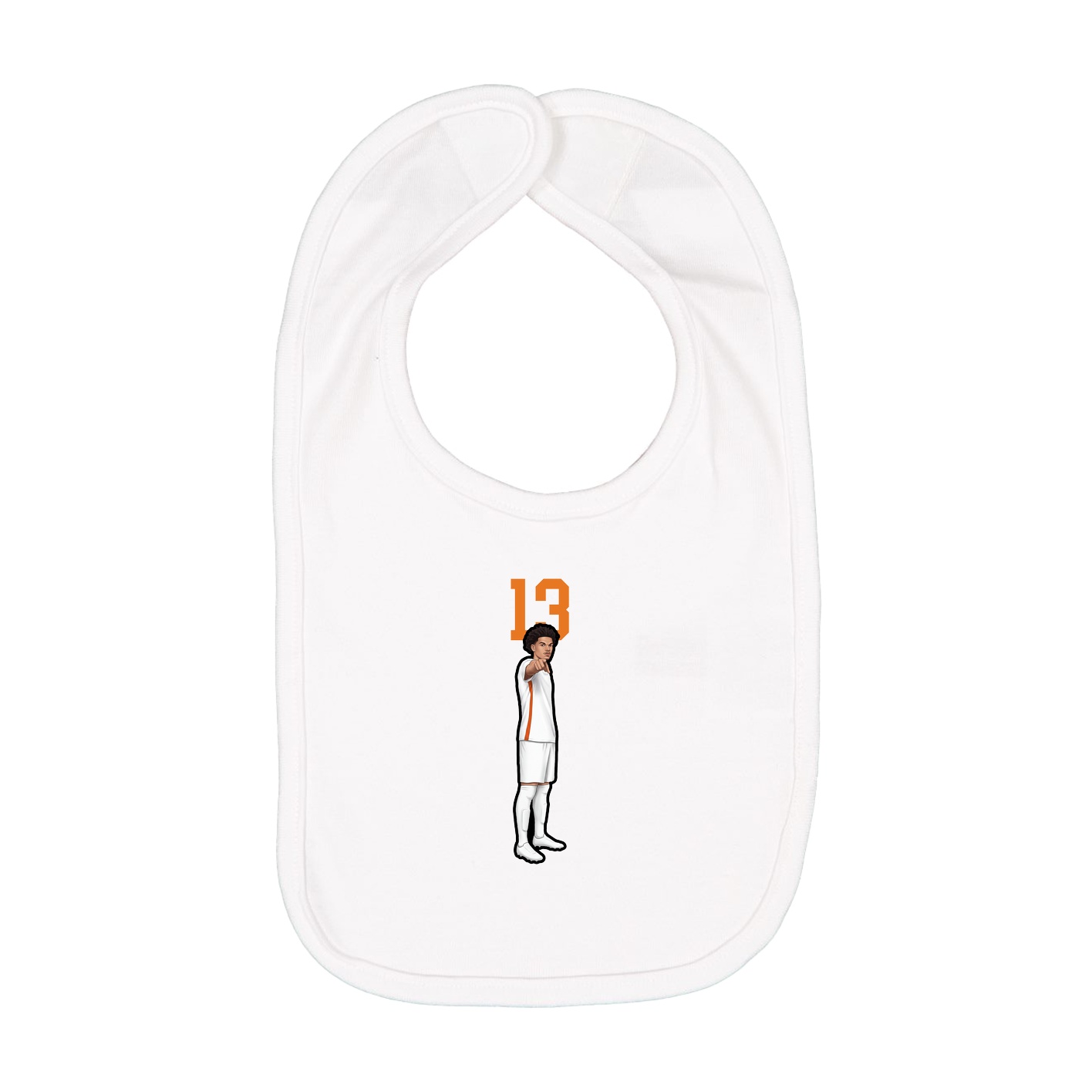Infant Bib — Number Top in White
