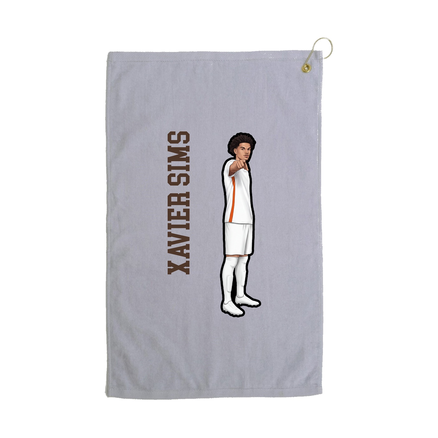 Golf Towel — Name Vertical in Grey