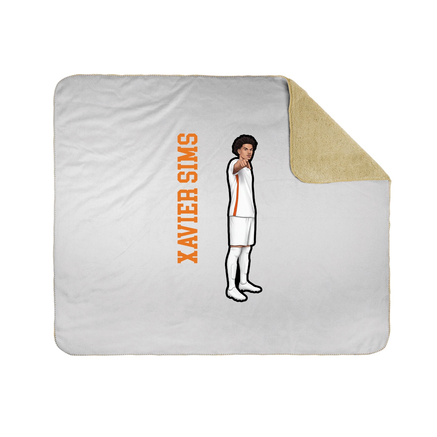 Throw Blanket — Name Vertical in White
