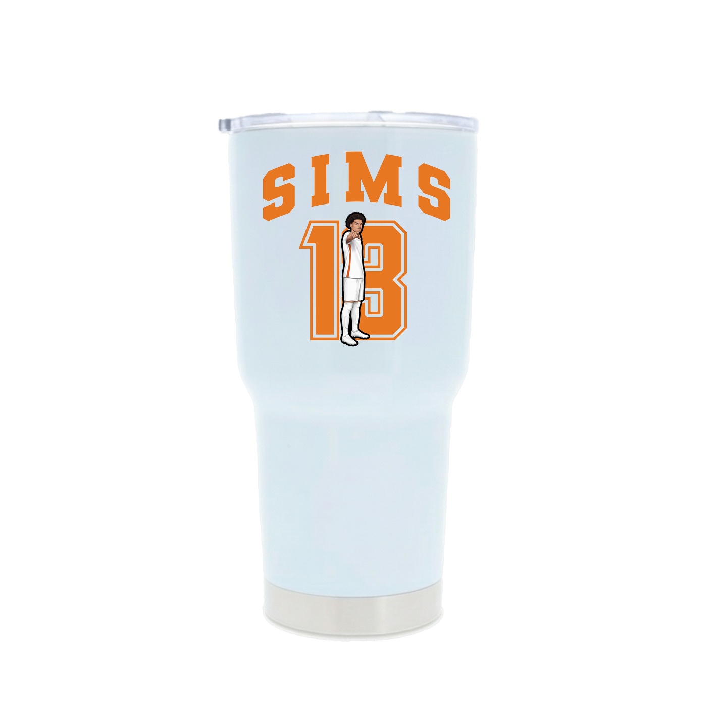 30oz Stainless Steel Tumbler — Number in White