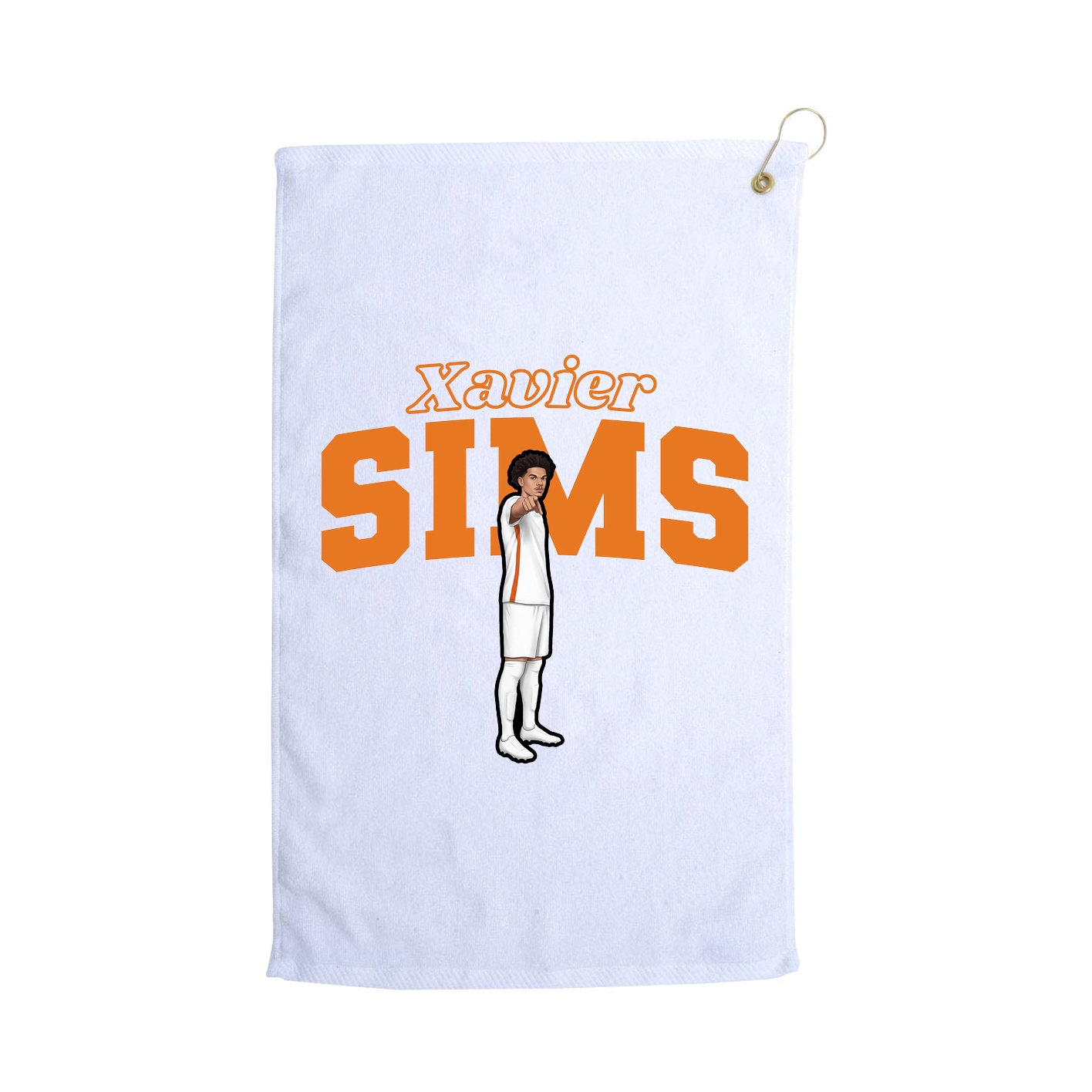 Golf Towel — Name Arch in White