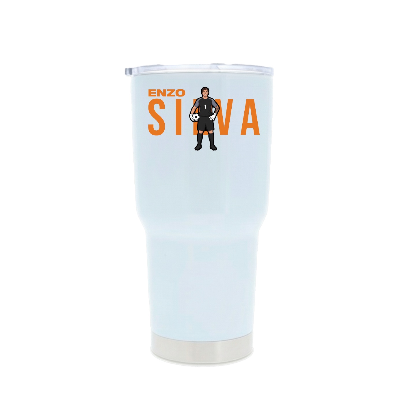 30oz Stainless Steel Tumbler — Player Name in White