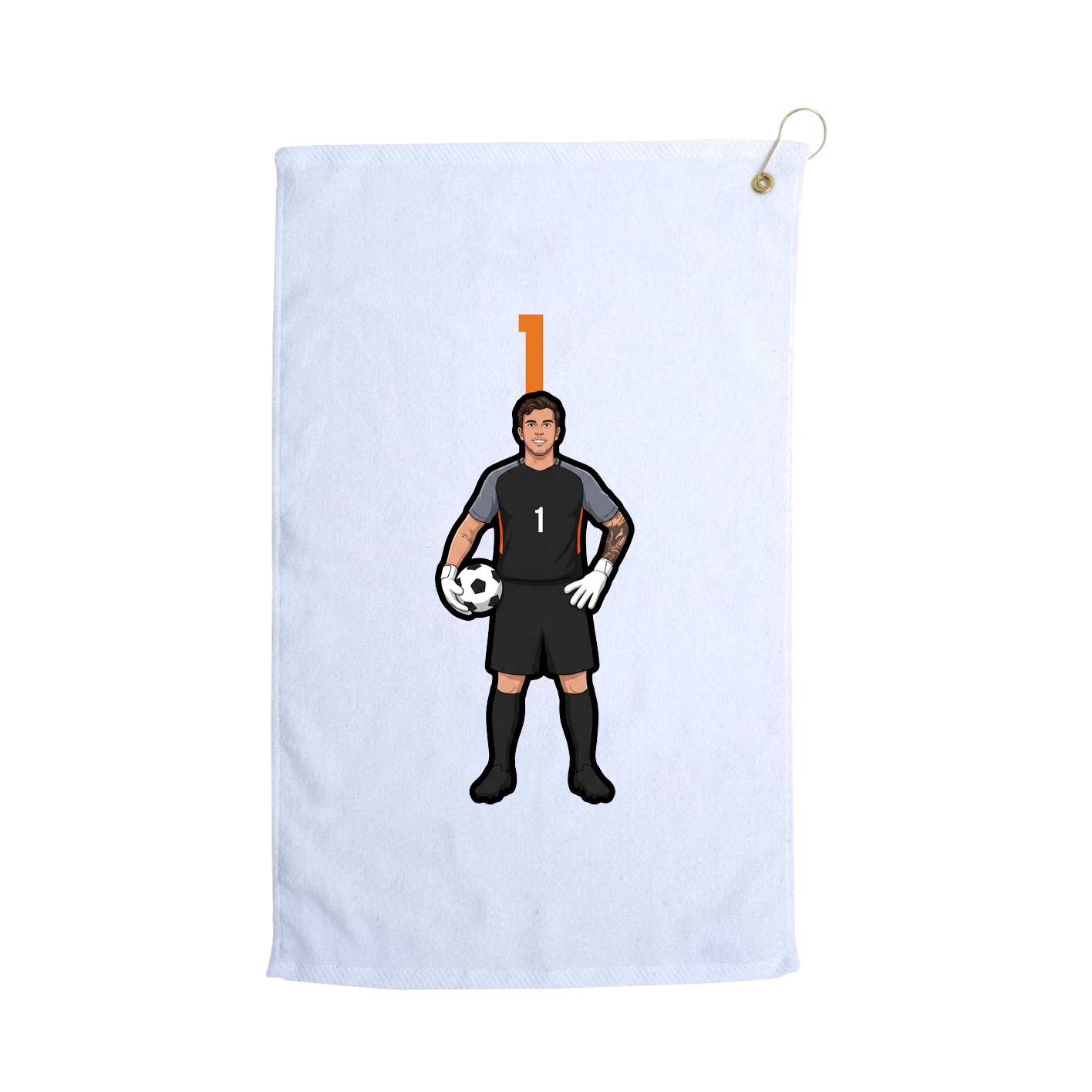 Golf Towel — Number Top in White