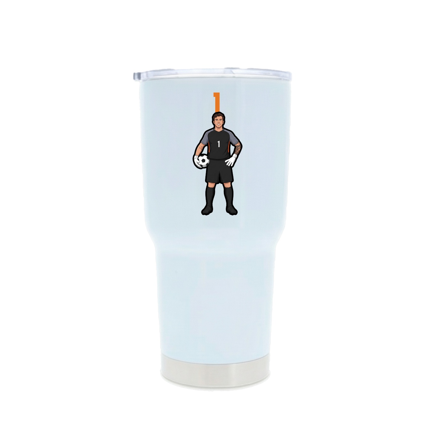 30oz Stainless Steel Tumbler — Number Top in White