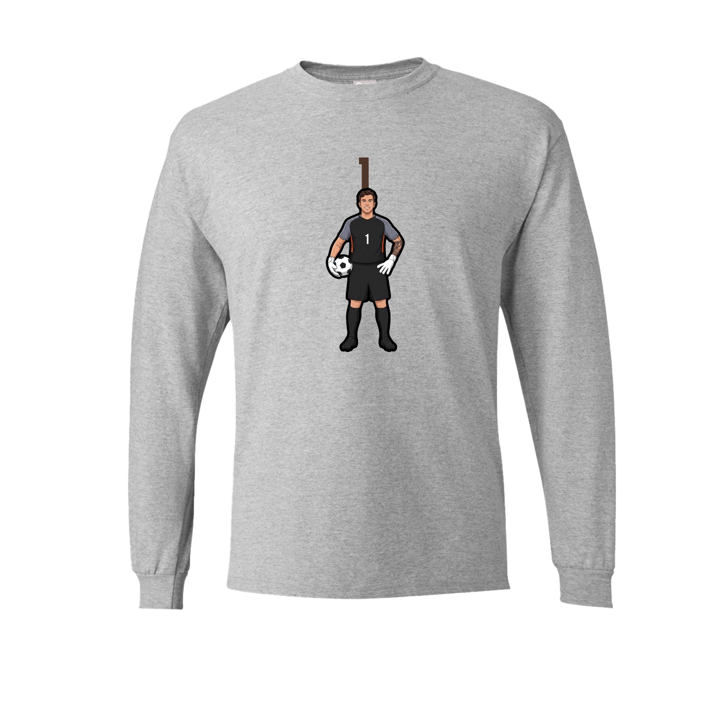 Long Sleeve Tee — Number Top in Grey
