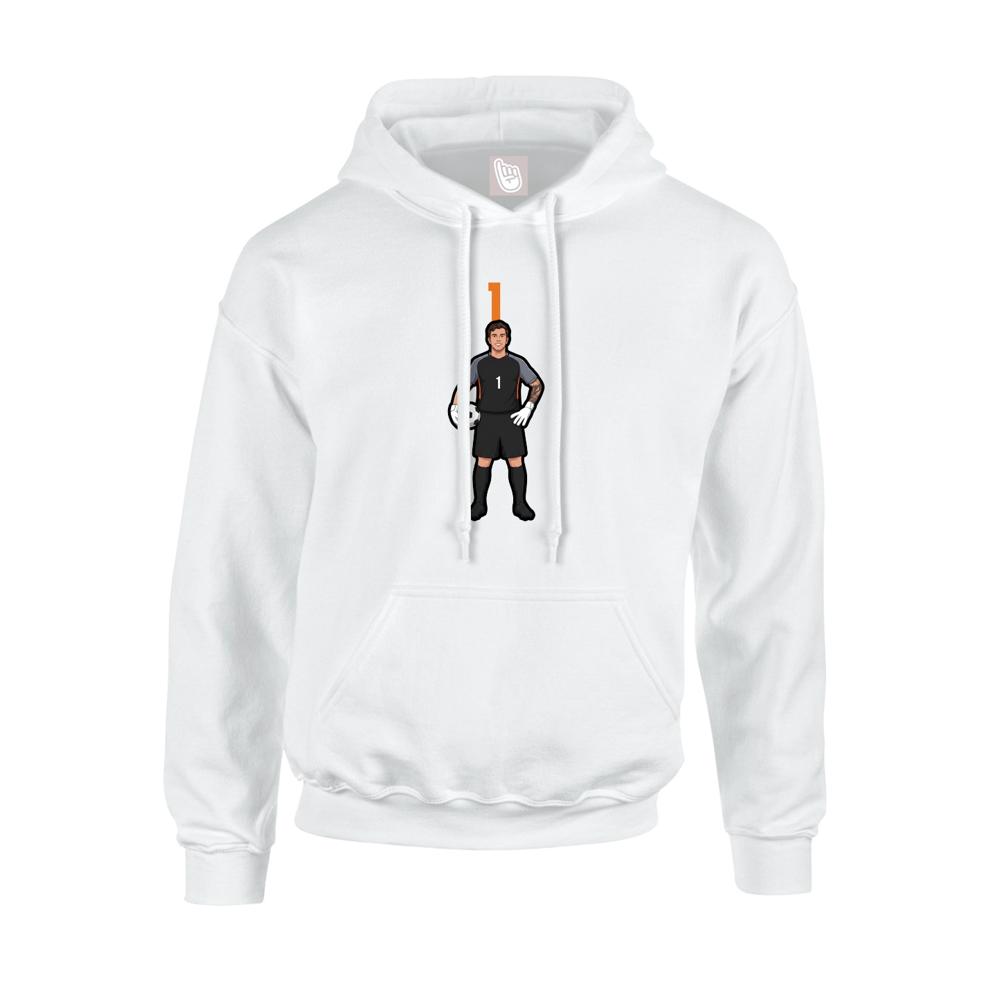Youth Hoodie — Number Top in White