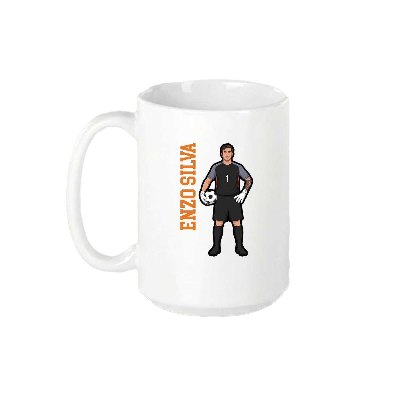 15oz Coffee Mug — Name Vertical in White
