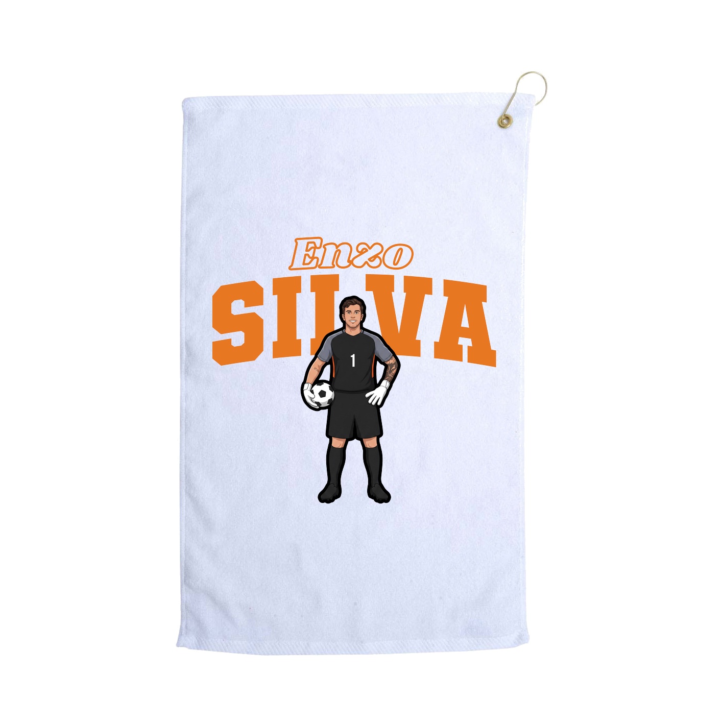 Golf Towel — Name Arch in White