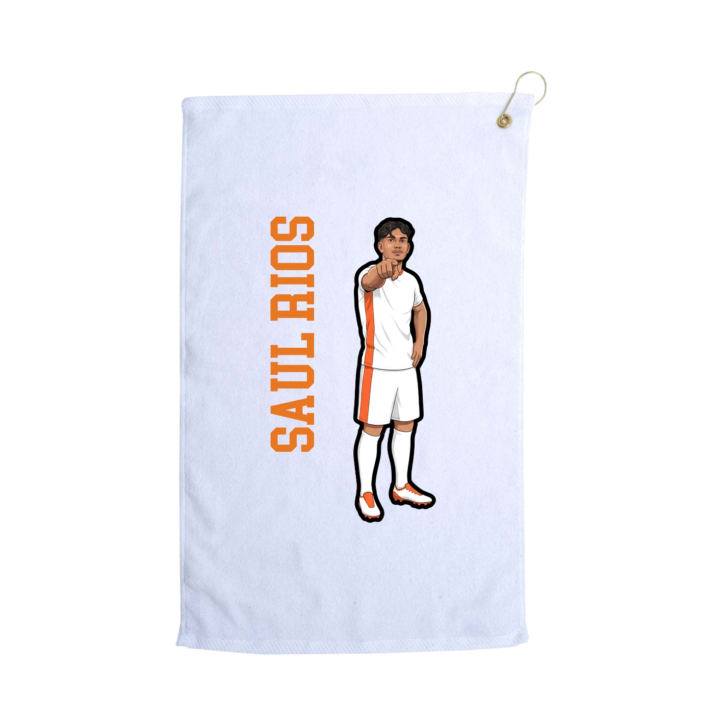 Golf Towel — Name Vertical in White
