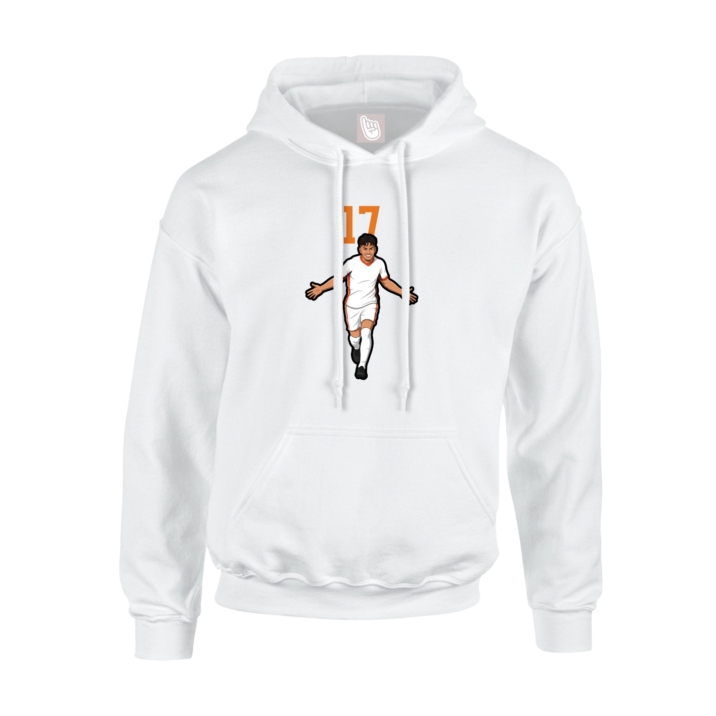 Youth Hoodie — Number Top in White