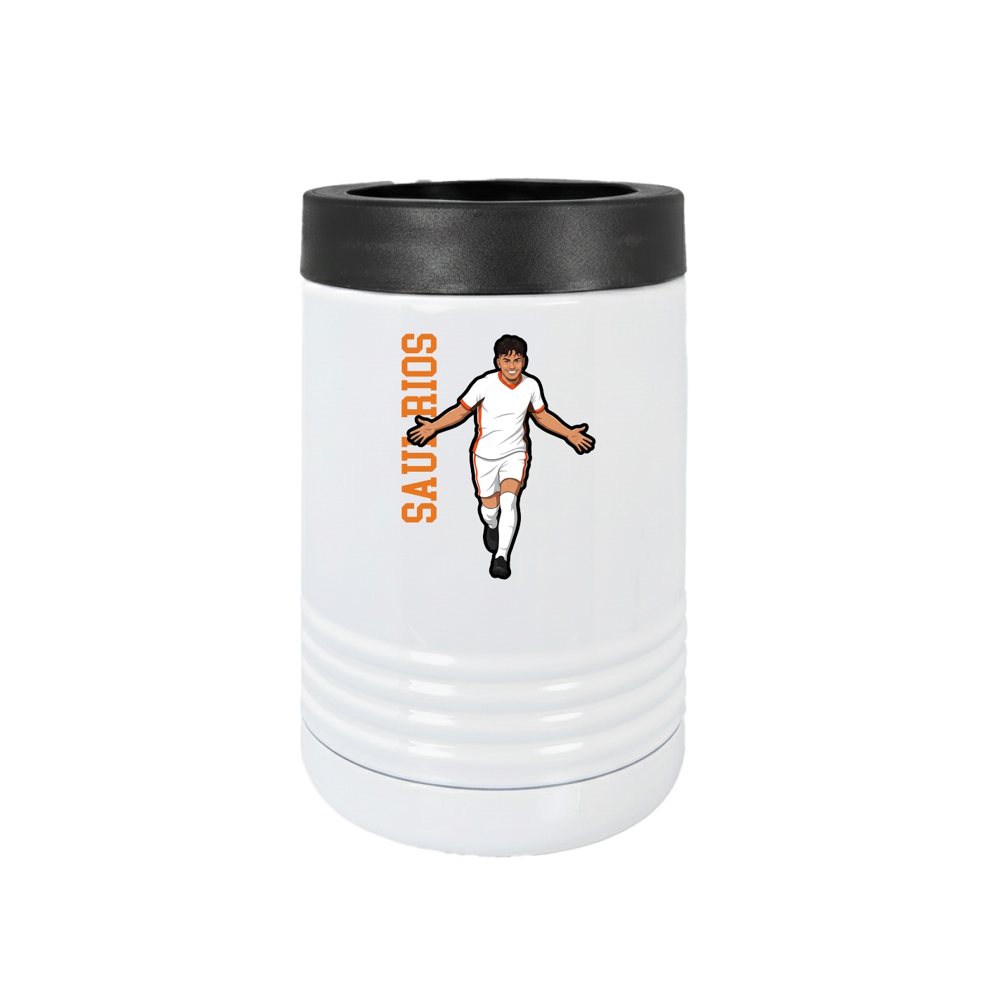 Beverage Holder — Name Vertical in White