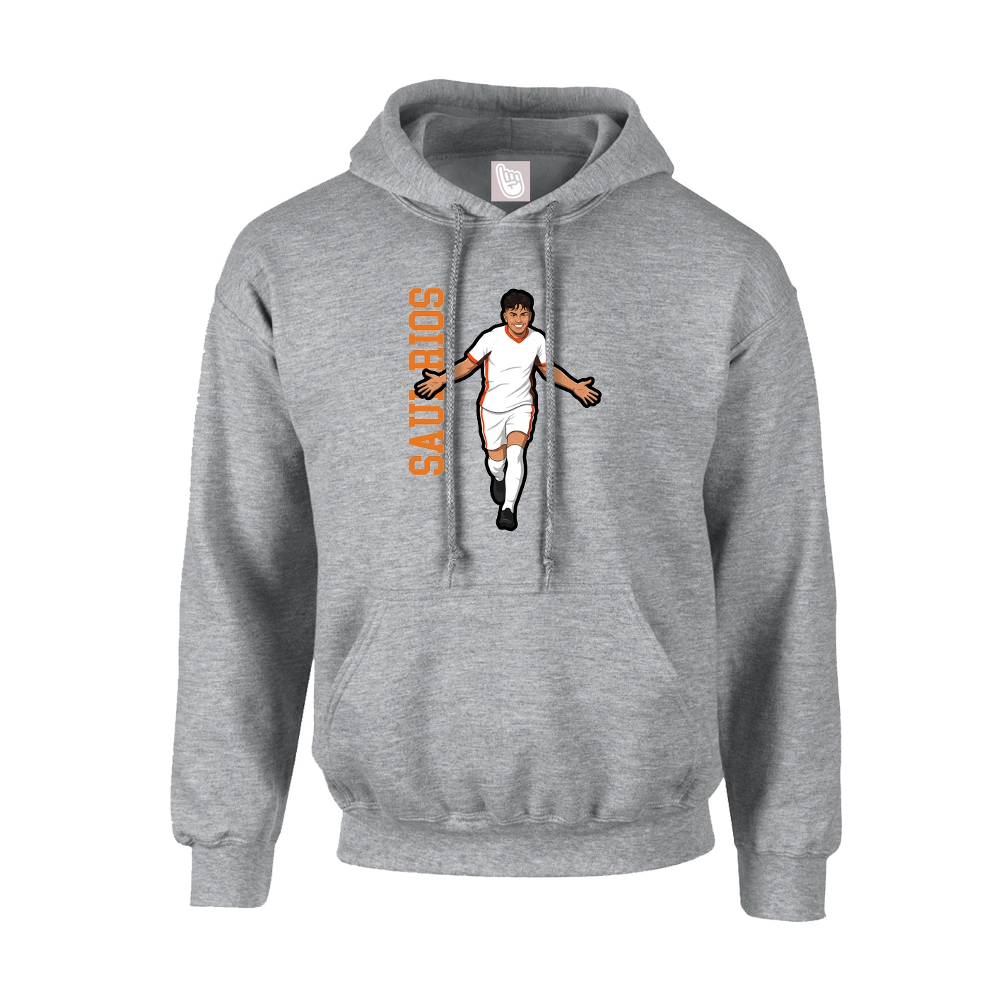 Youth Hoodie — Name Vertical in Grey