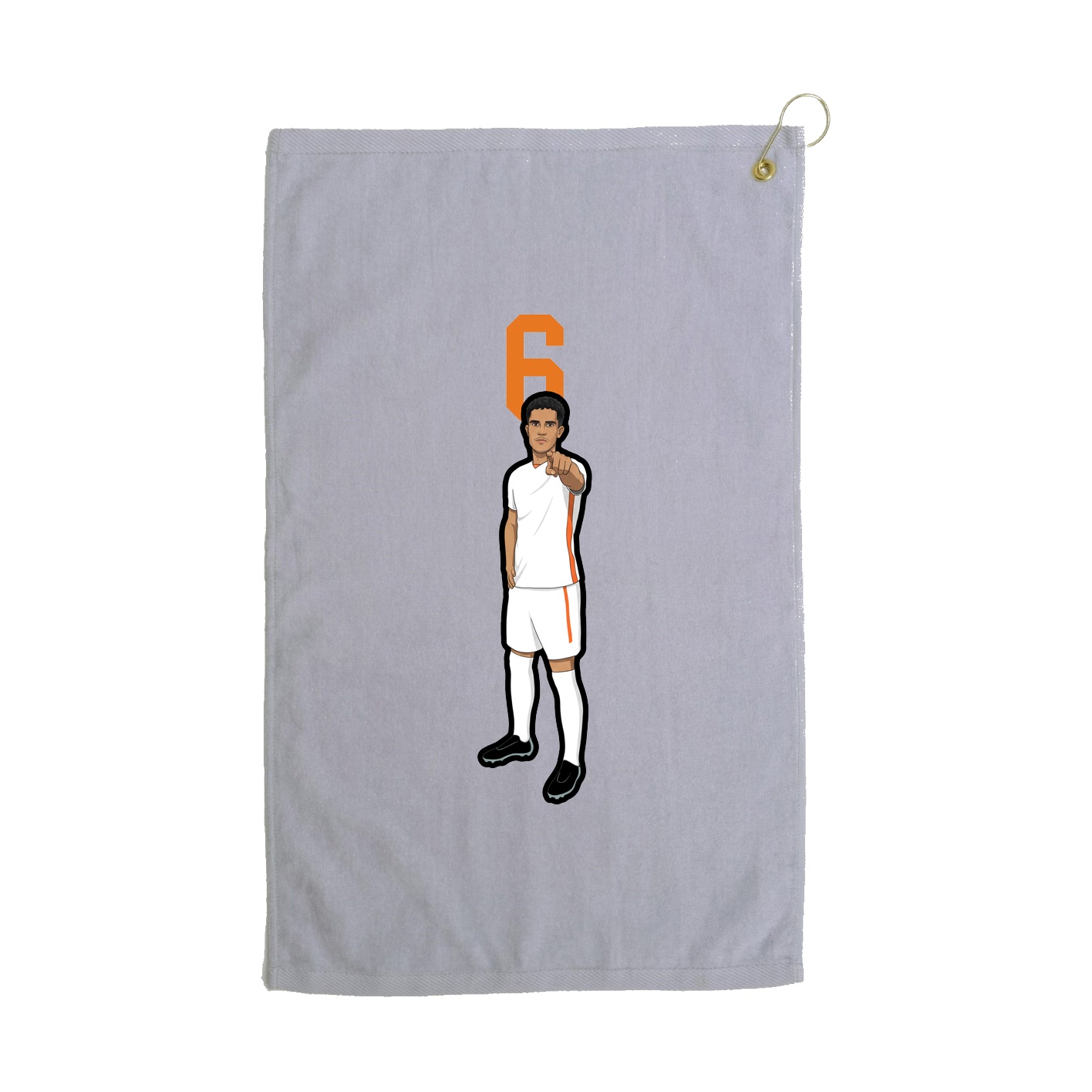 Golf Towel — Number Top in Grey
