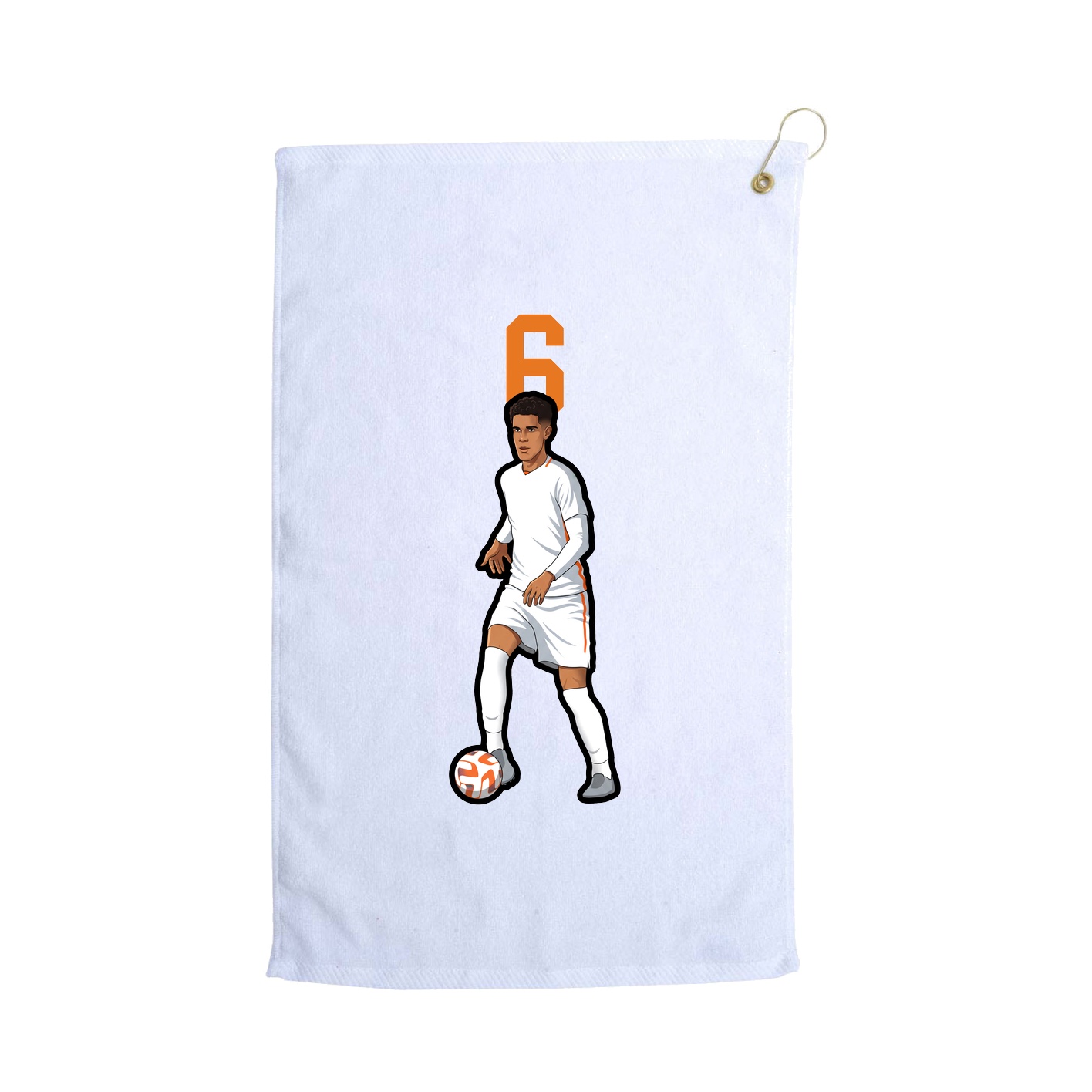 Golf Towel — Number Top in White