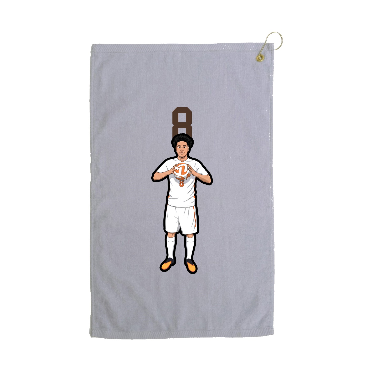 Golf Towel — Number Top in Grey