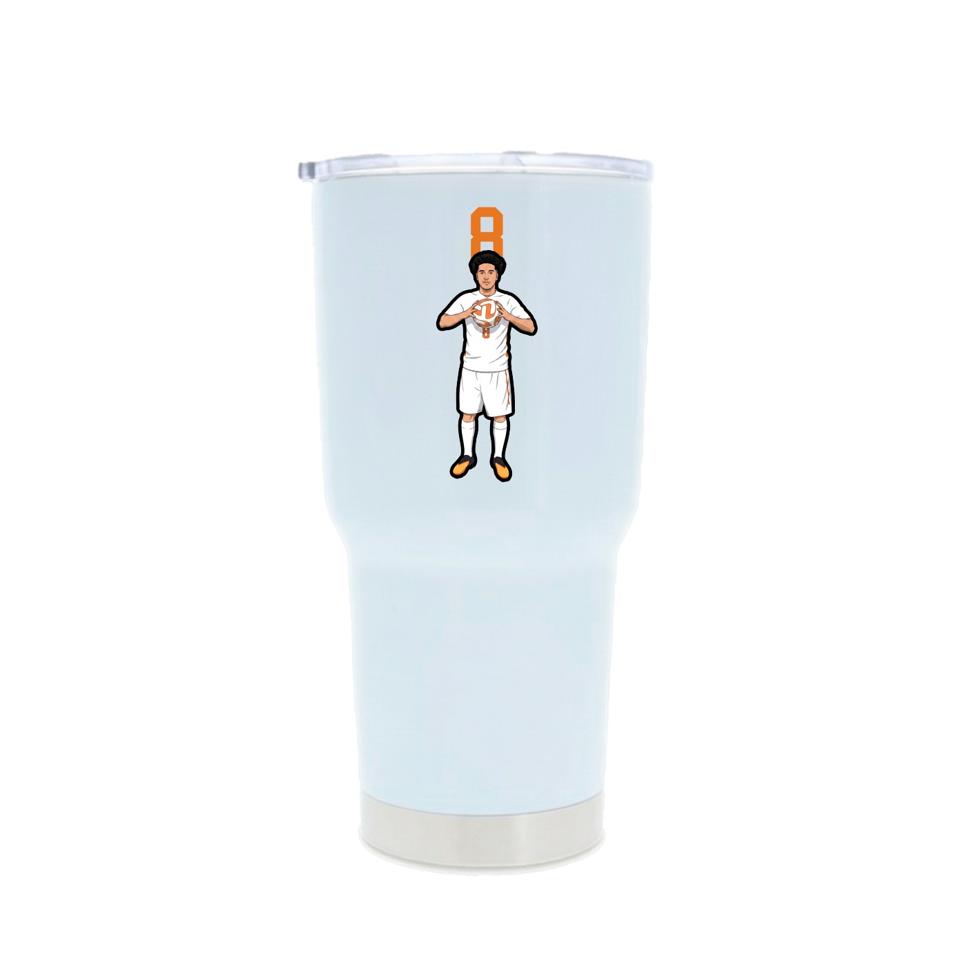 30oz Stainless Steel Tumbler — Number Top in White