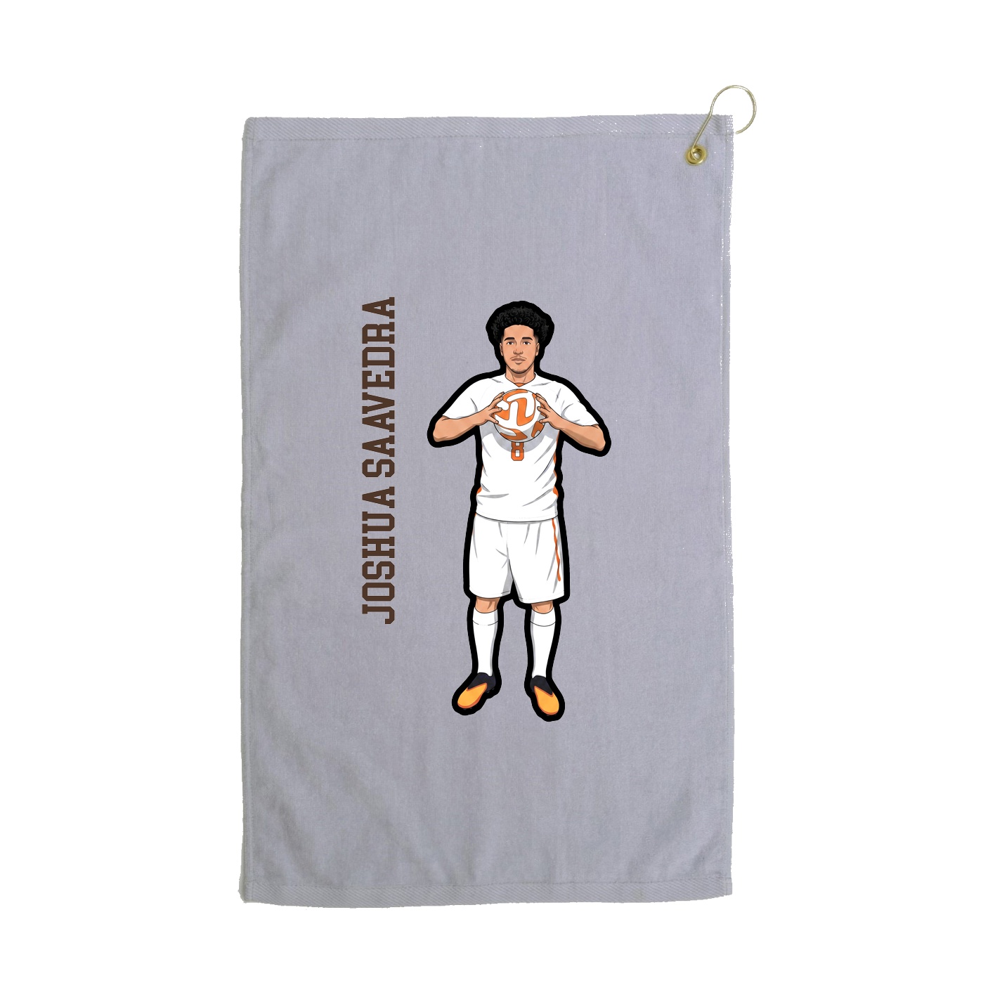 Golf Towel — Name Vertical in Grey