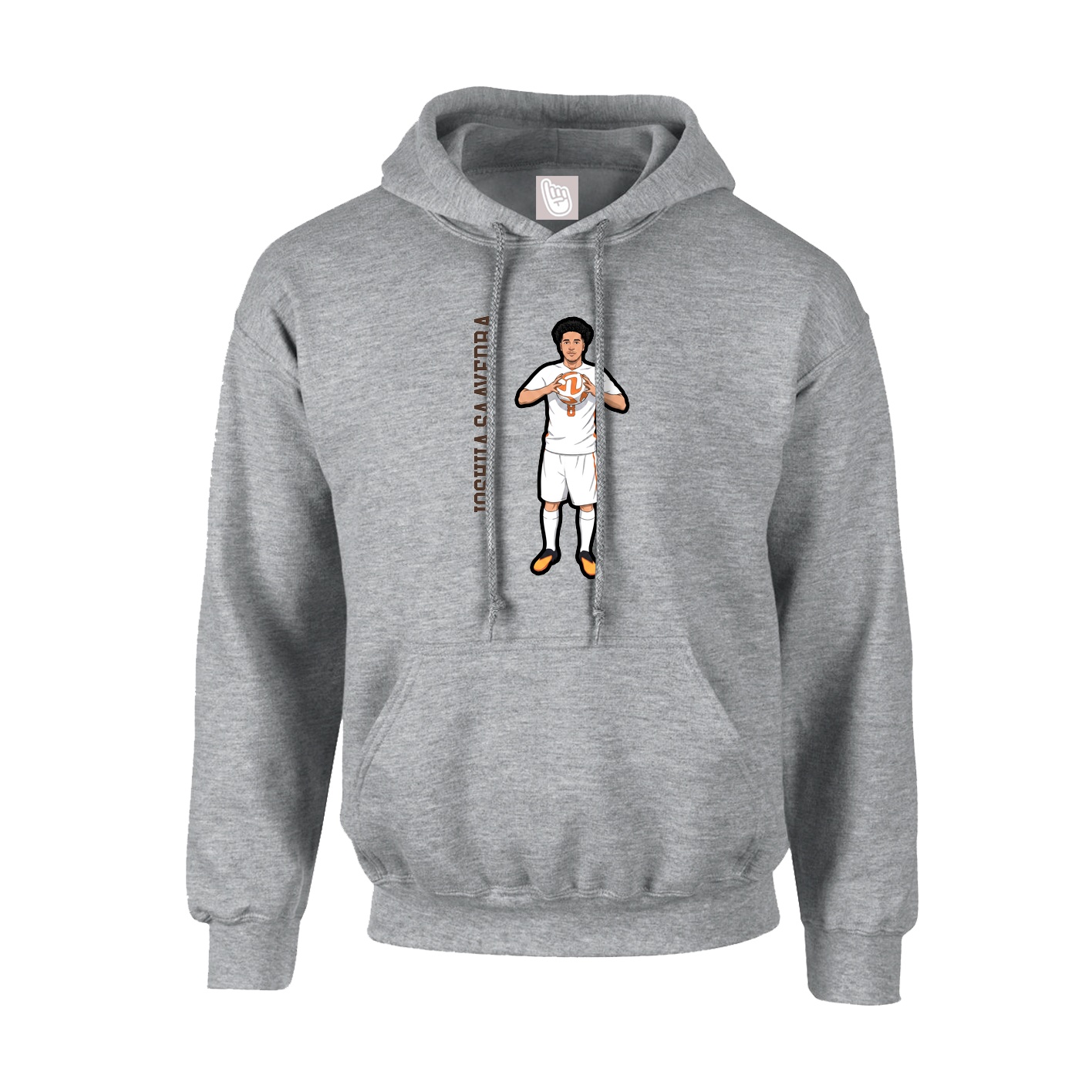 Hoodie — Name Vertical in Grey