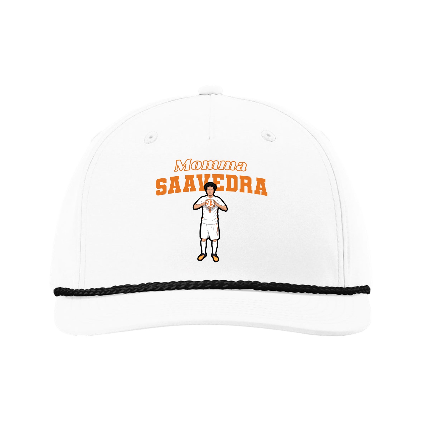 Five-Panel Classic Rope Cap — Mothers Day Block in White