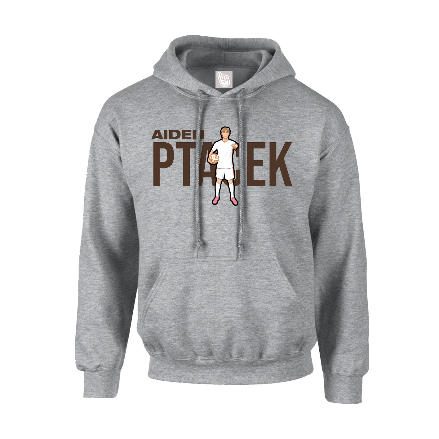 Hoodie — Player Name in Grey