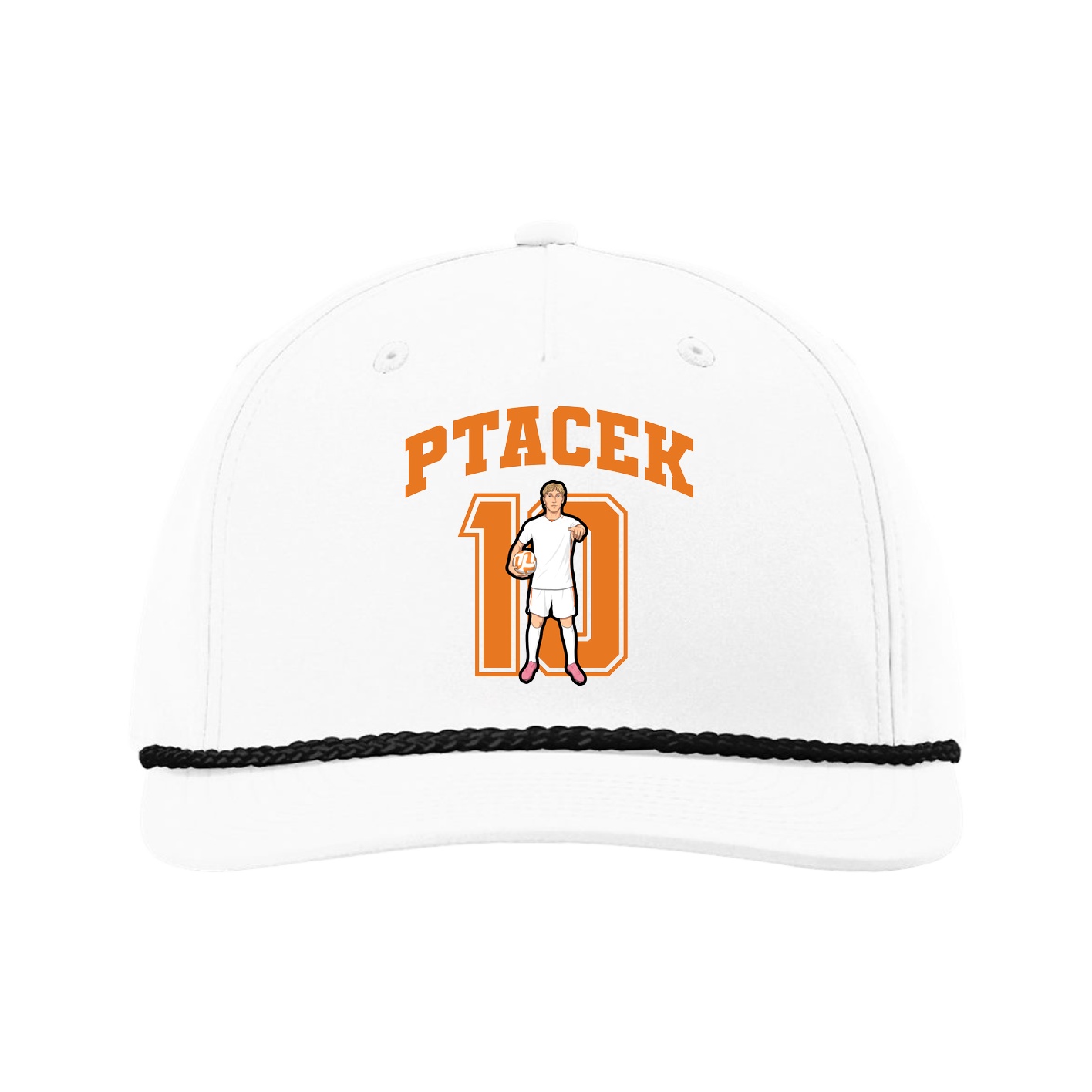 Five-Panel Classic Rope Cap — Number in White