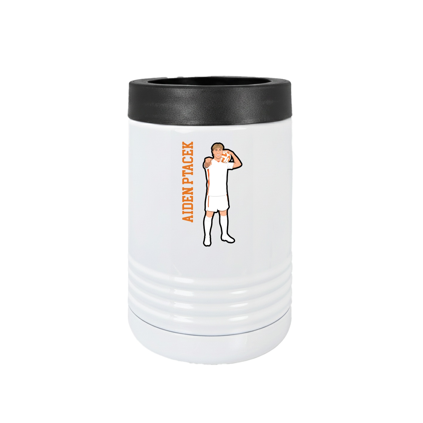 Beverage Holder — Name Vertical in White