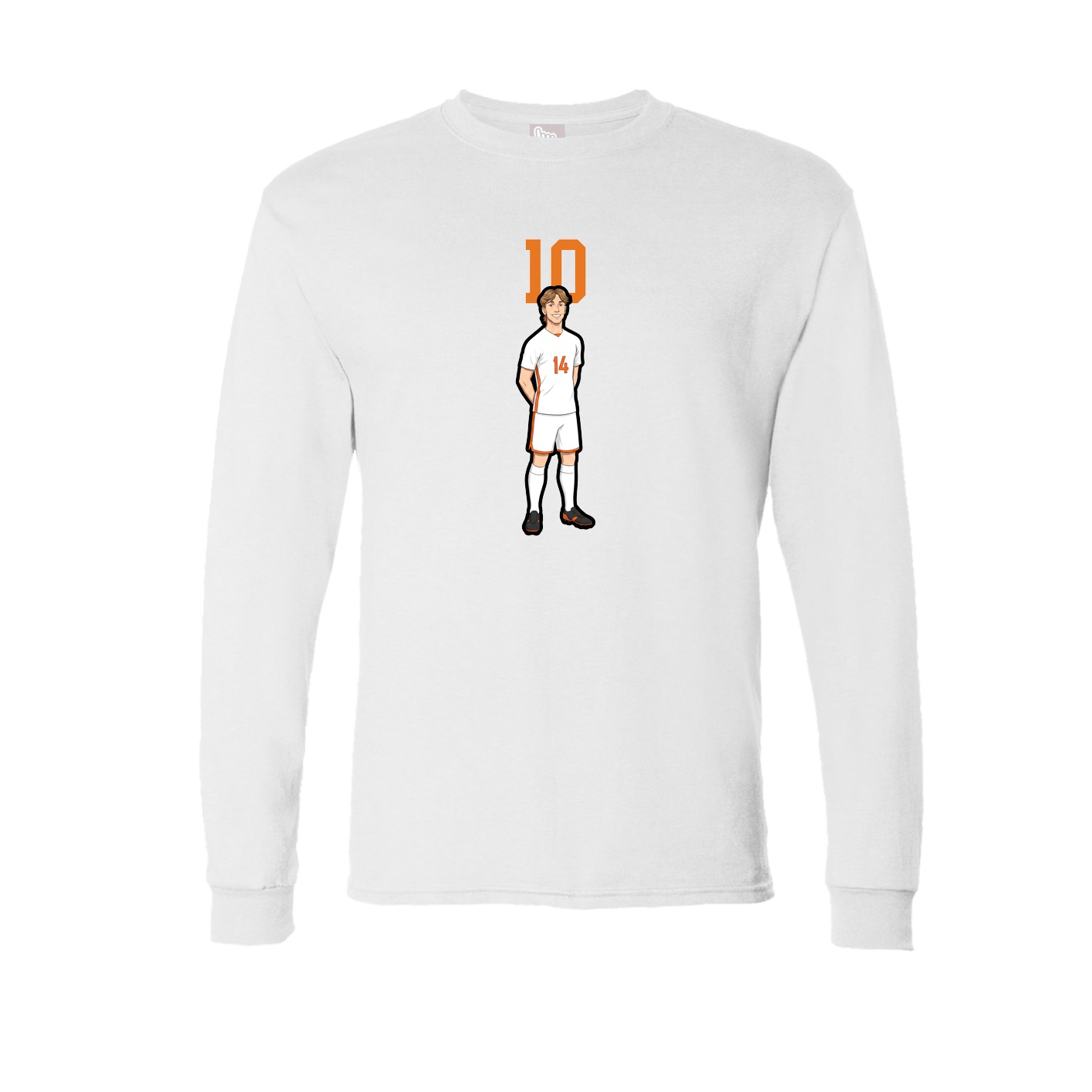 Long Sleeve Tee — Number Top in White