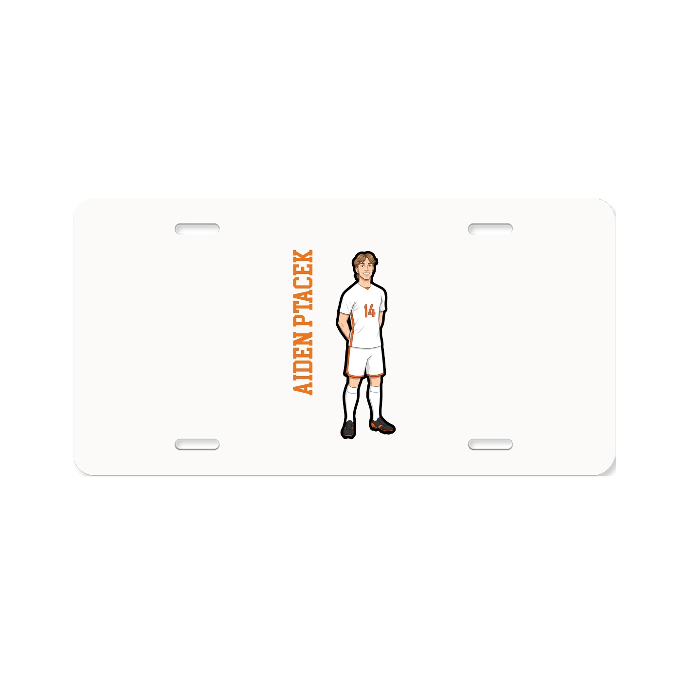 License Plate — Name Vertical in Classic